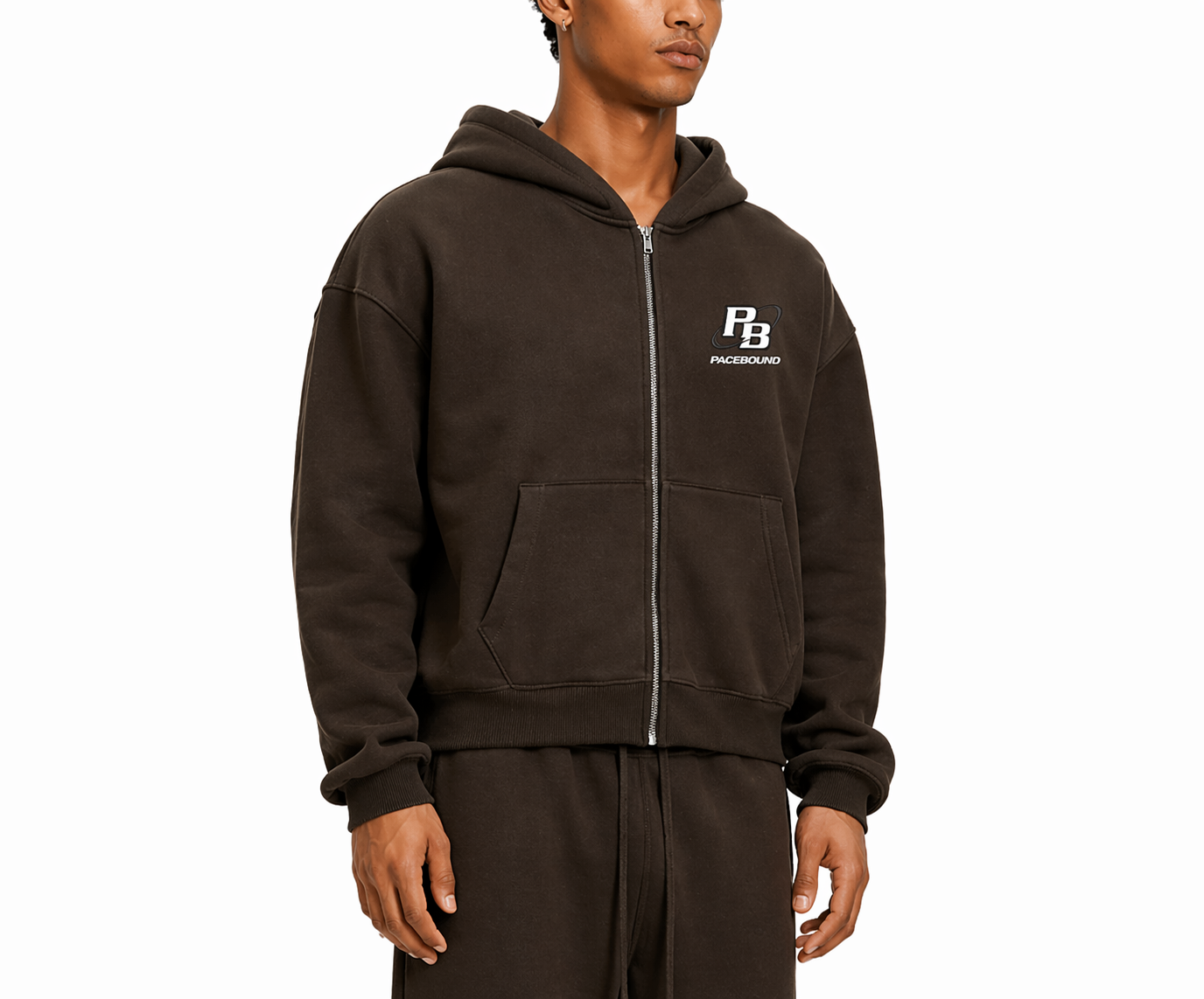 Cropped Boxy Zip Hoodie