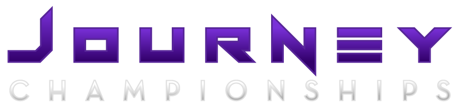 Text reading 'Journey Championships' on a black background with purple and white lettering.