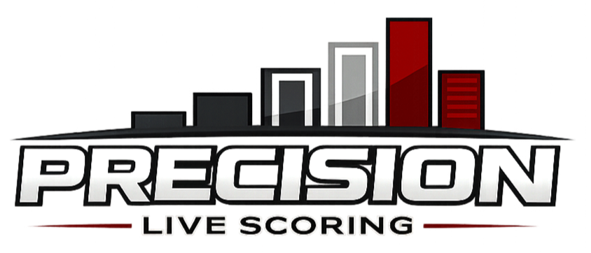 Bar graph with increasing bars and the words 'PRECISION LIVE SCORING' underneath.