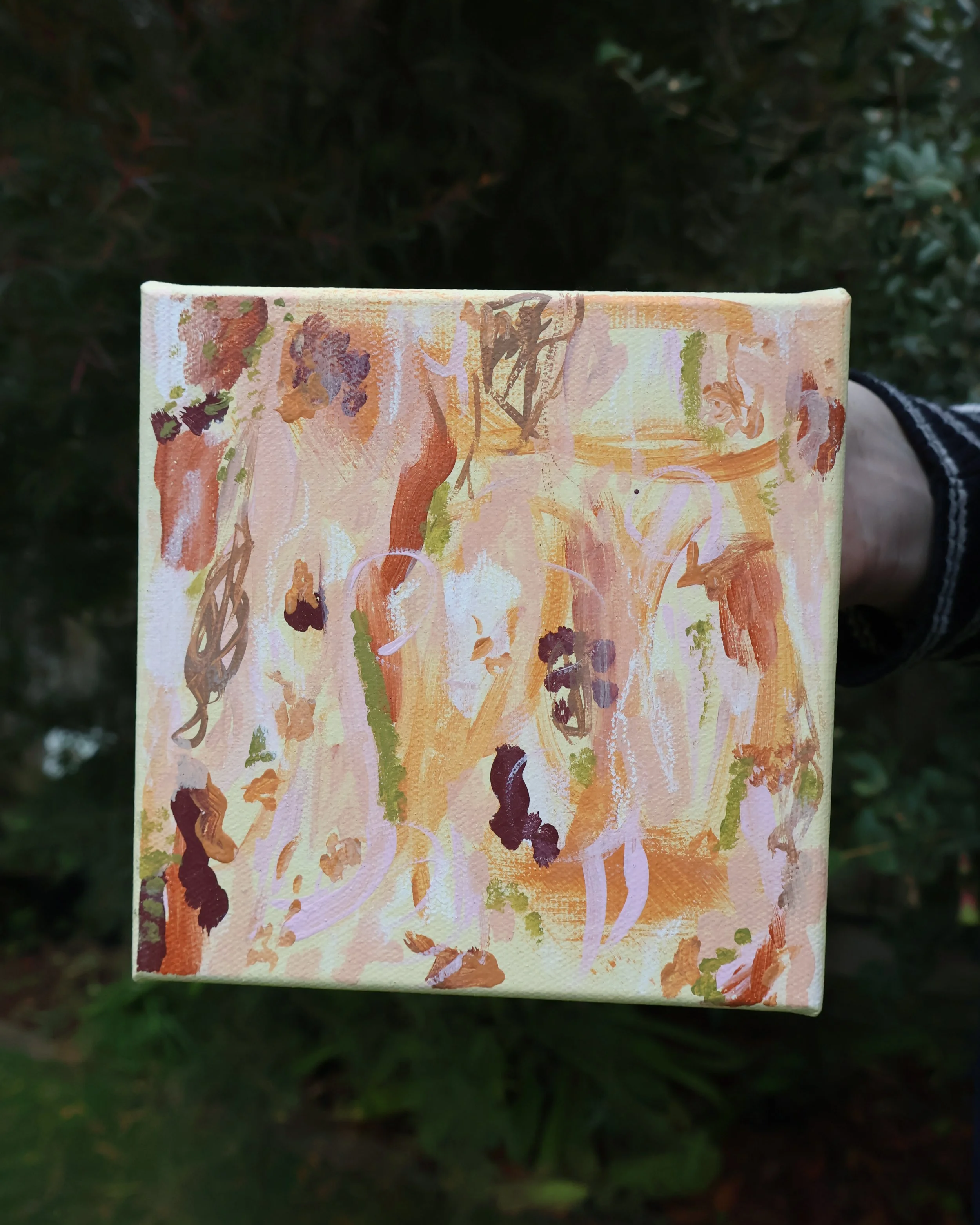 The Woods 1, 2023 - Acrylic & Oil Pastel on Canvas - 20 × 20cm - $150