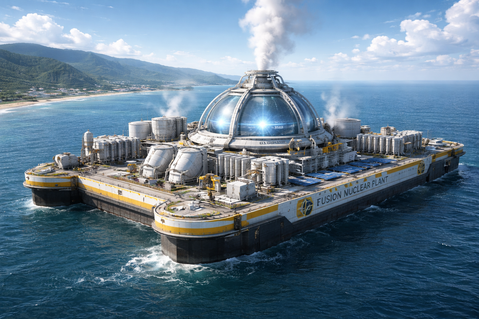 Floating Fusion Power: Feasibility of a 400 MWe Fusion Barge