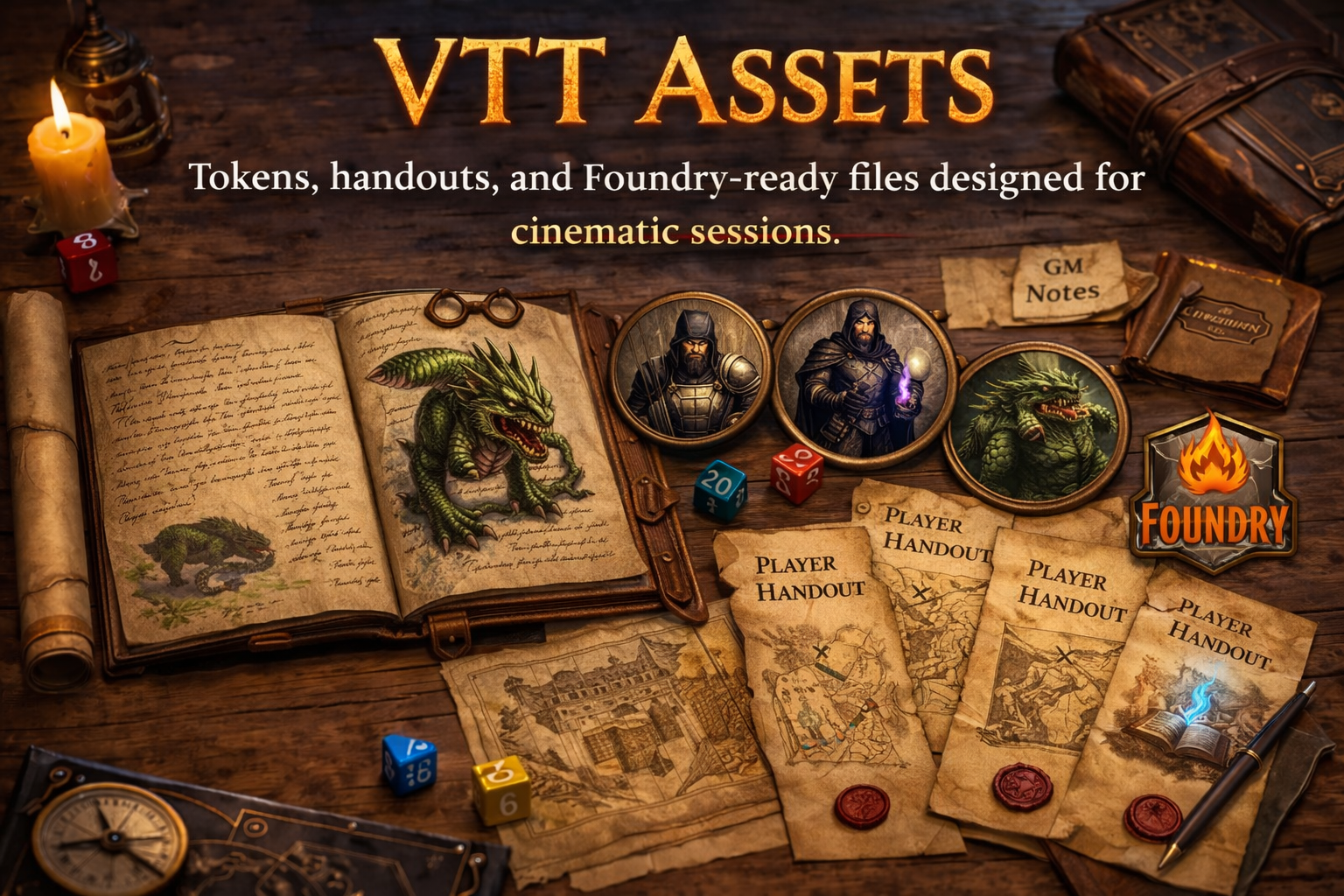 VTT Assets
Tokens, handouts, and Foundry-ready files designed for cinematic session
