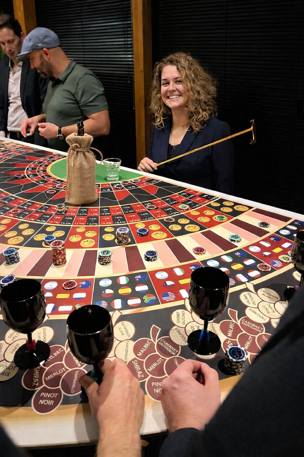 spelbegleider bij wijnroulette