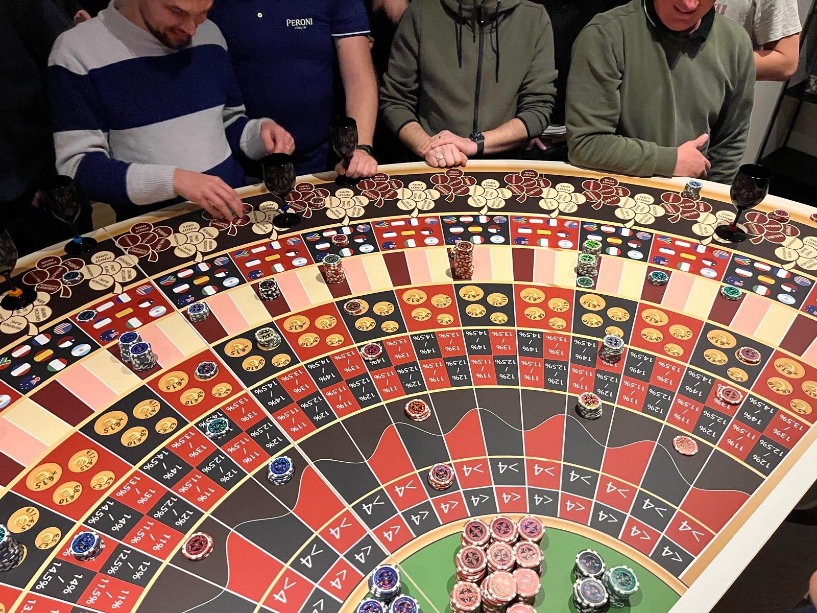 wijnroulette op bedrijfsborrel