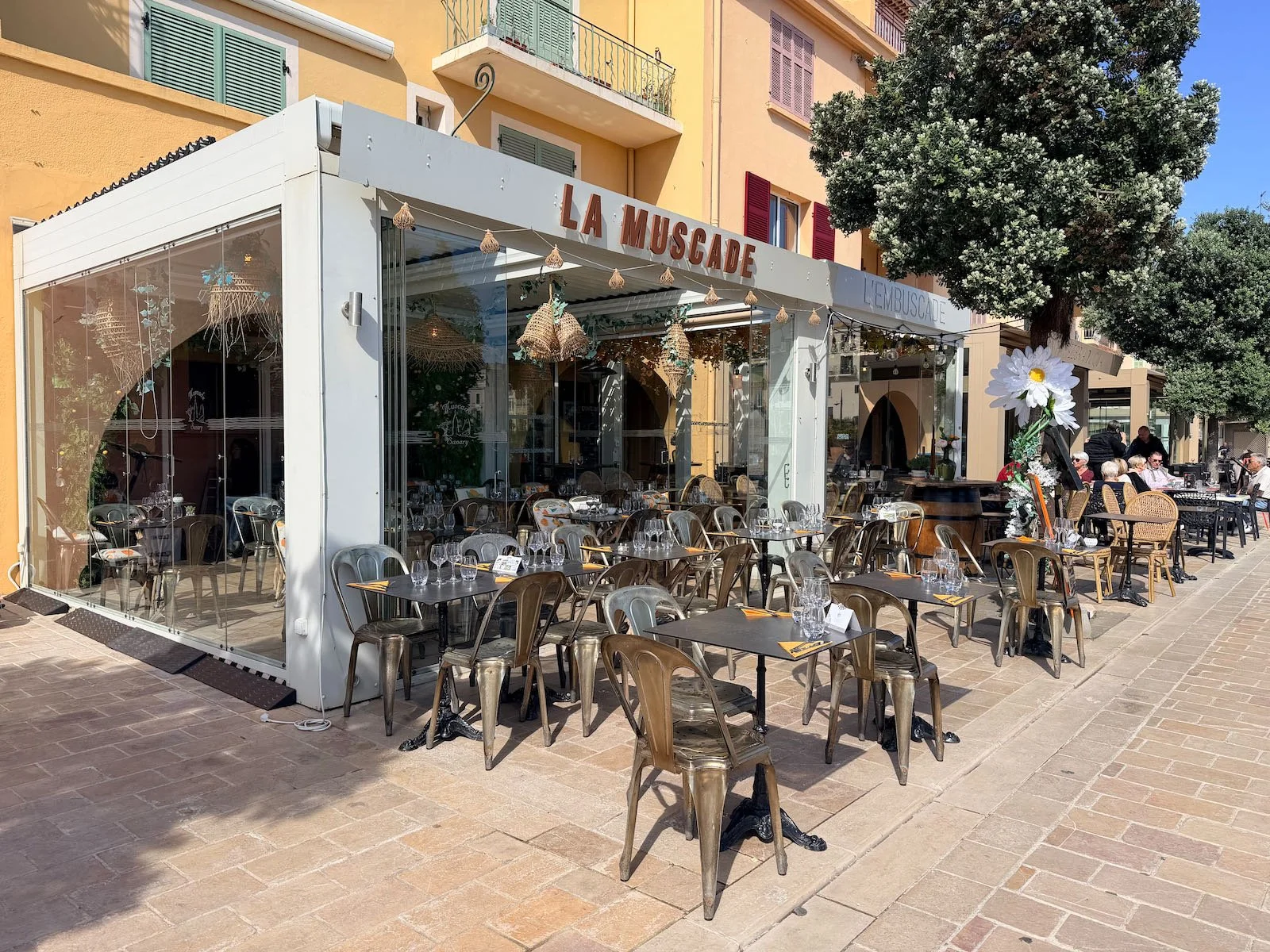 Terrasse du restaurant La Muscade à Sanary