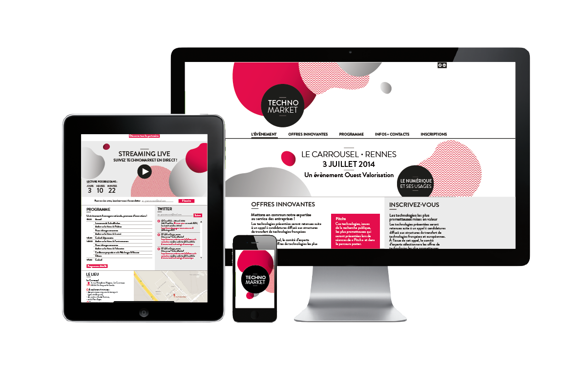 Pluenn Studio/V. Dekeyser - Mise en ligne d'un site web dédié à TechnoMarket pour Ouest Valorisation avec création graphique par Pollen Studio