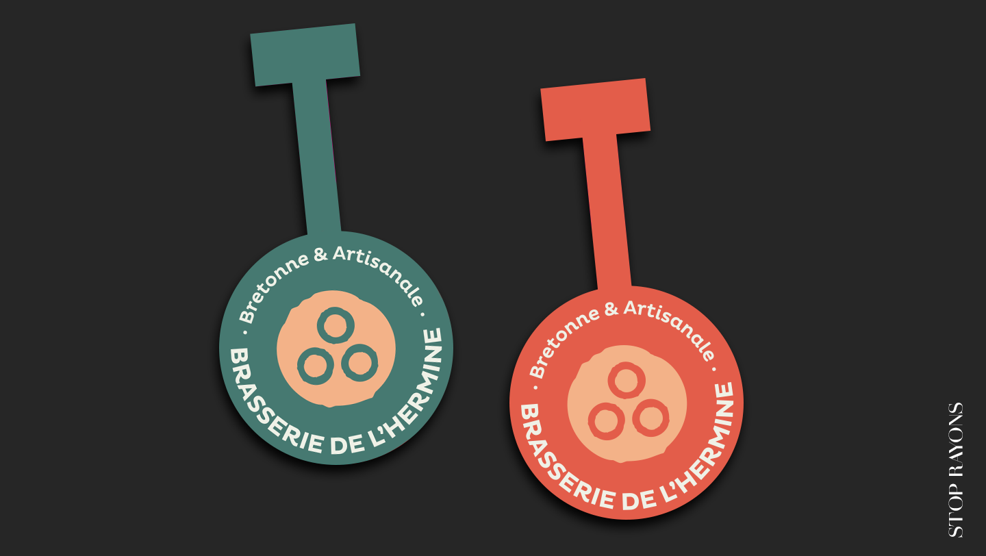 Valérie Dekeyser/Pluenn Studio - Création des stop rayons (GMS) pour la Brasserie de l'Hermine