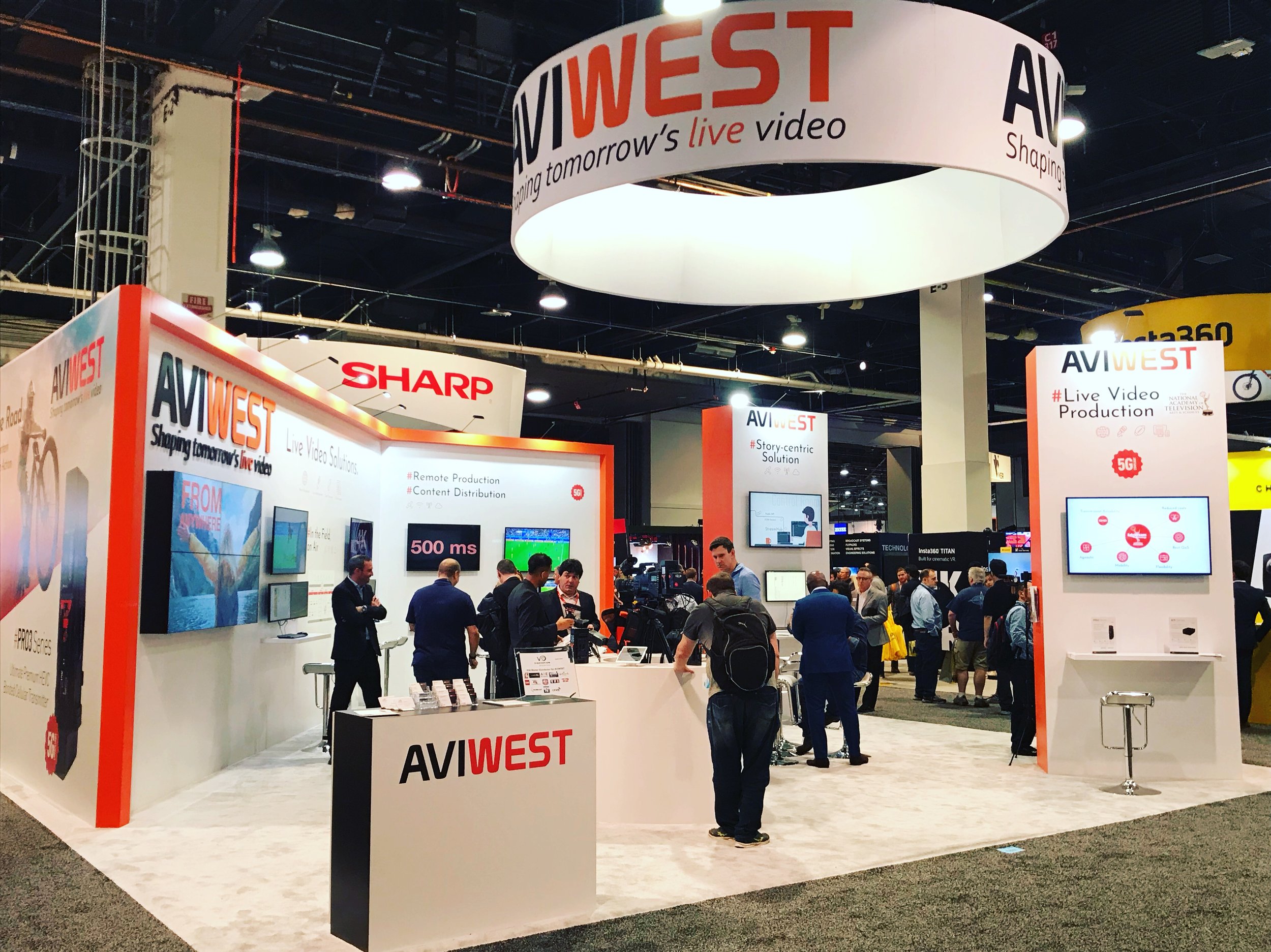 Valérie Dekeyser/Pluenn Studio - Organisation et gestion complète des salons (stands, contenus média, présentations, démos) pour AVIWEST lors de salons aux USA, Europe et Moyen Orient