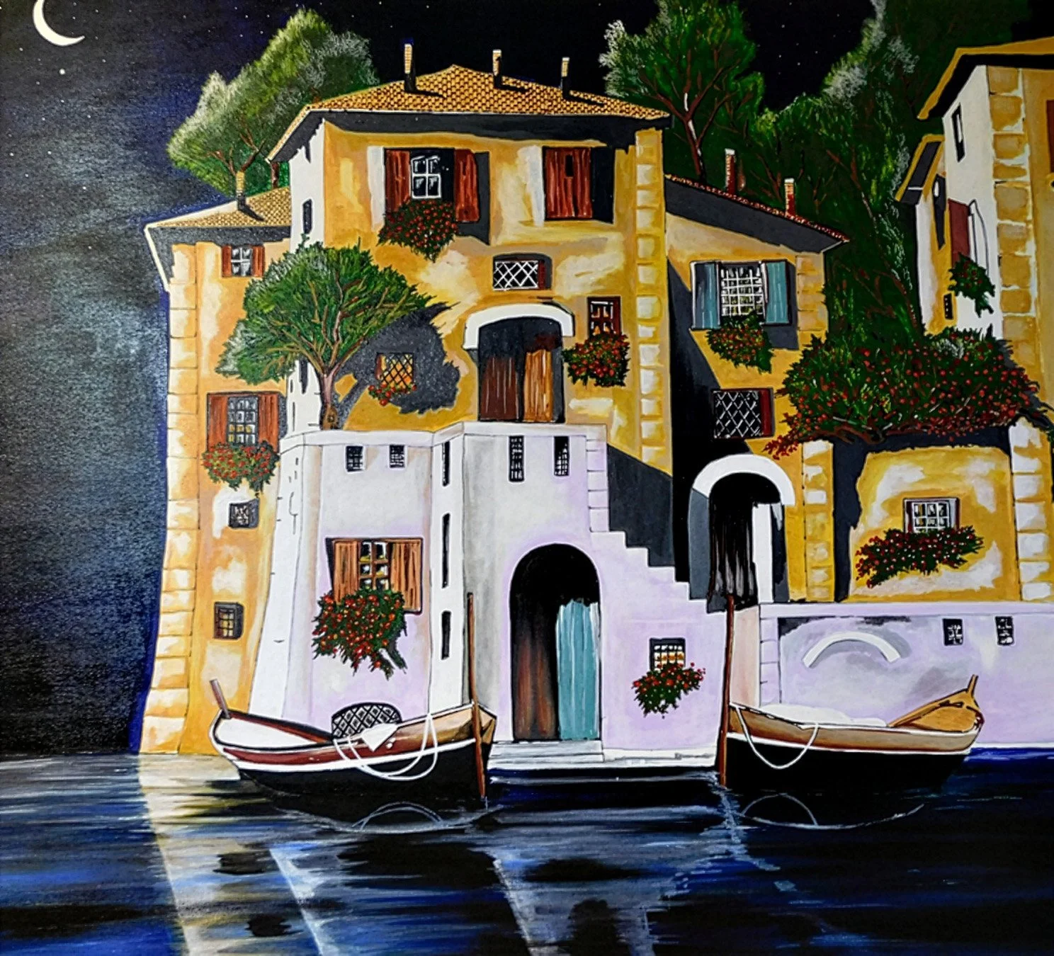 The Fishing Village 80x80cm
