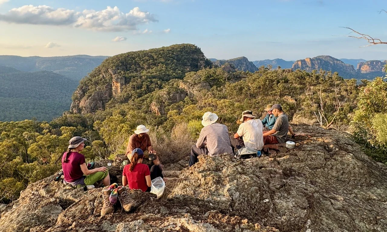 At our dinner rock looking back at the day's traverse