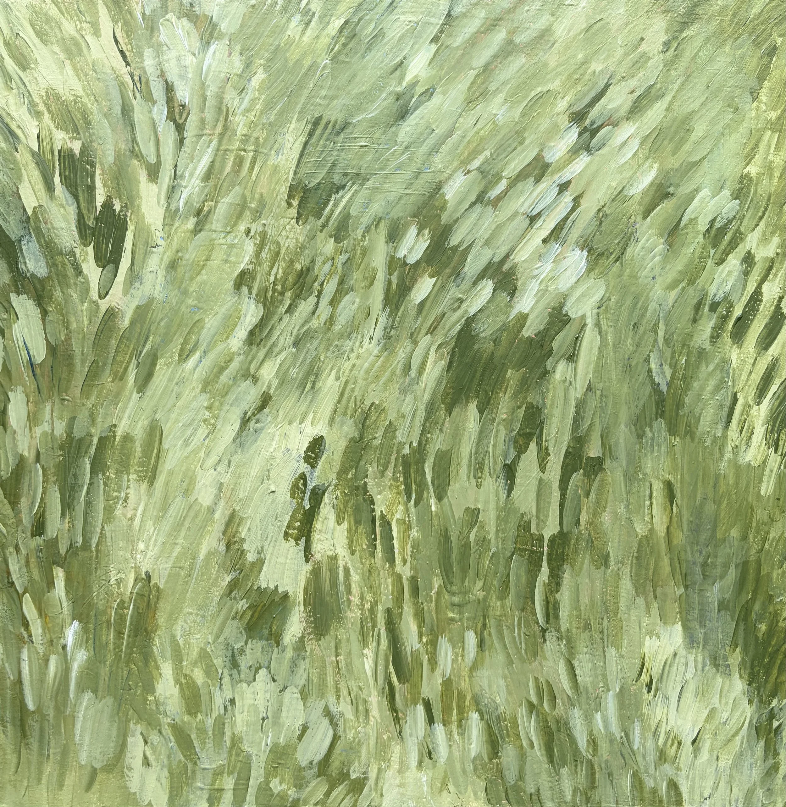 Awaken in Green, acrylic on stretched canvas, 50 x 50cm