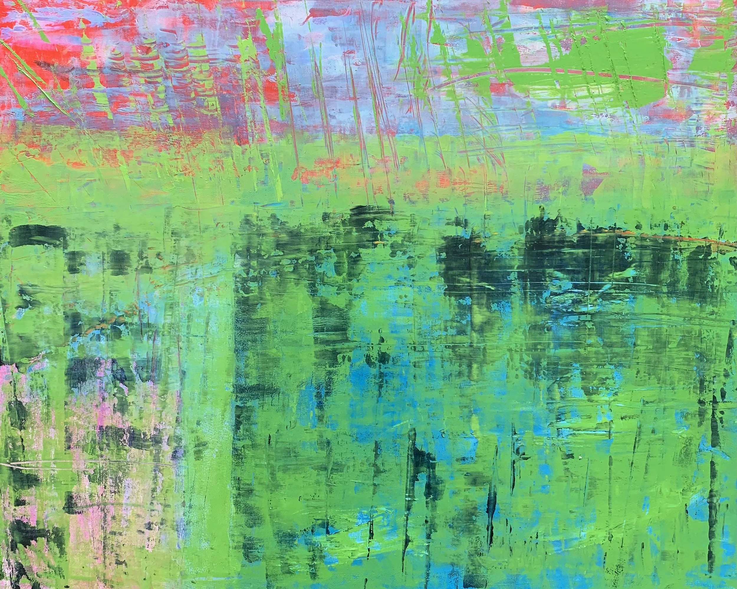 Reflection I,  Oil & cold wax on birch, 40 x 50cm - Sold