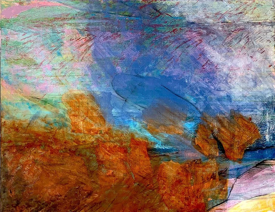 Dunescape, Acrylic & mixed media on canvas, 104 x 80cm - Sold