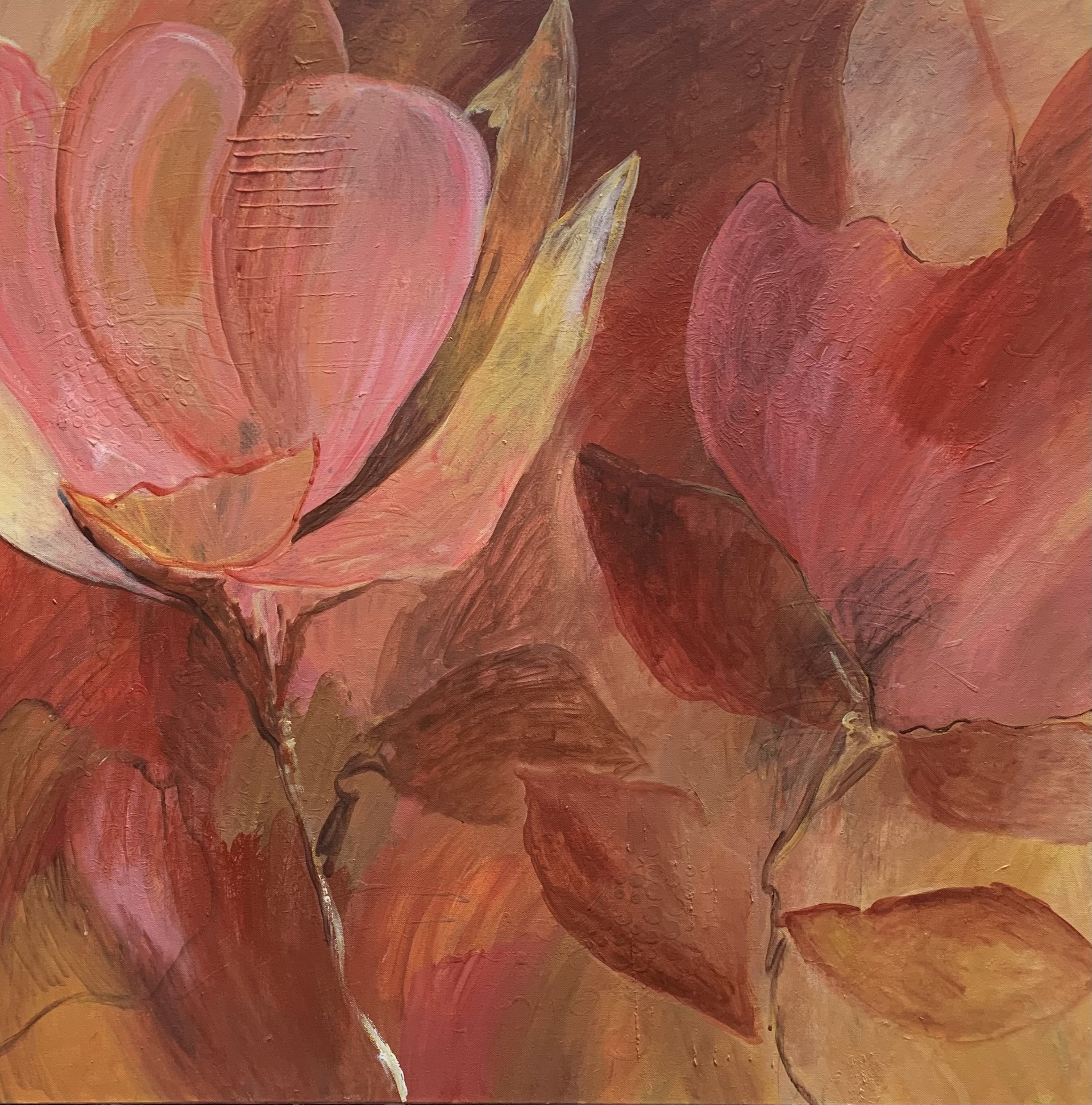 Ember Bloom,  acrylic on stretched canvas, 90x90cm