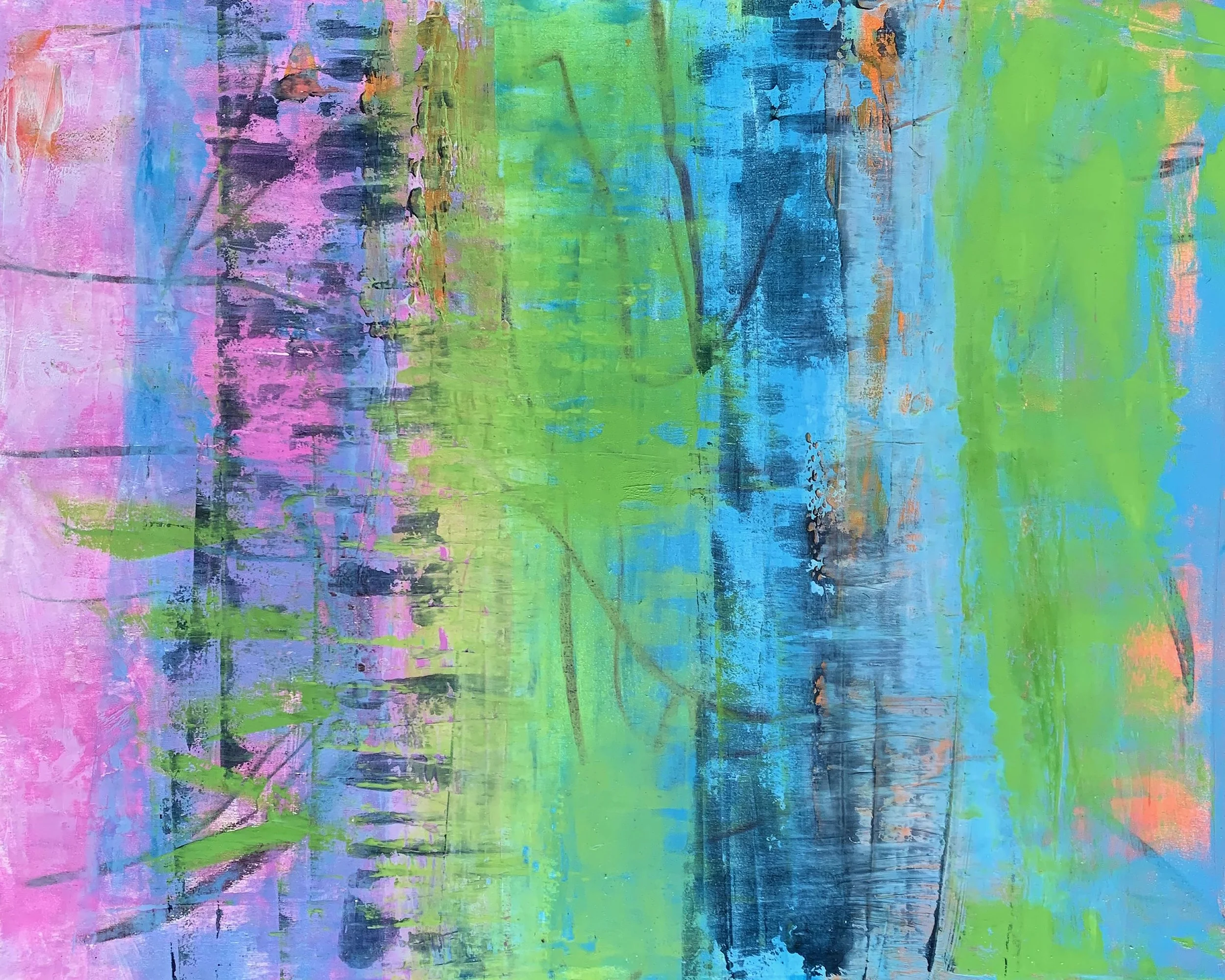 Reflection II,  Oil & cold wax on birch, 40 x 50cm - Sold