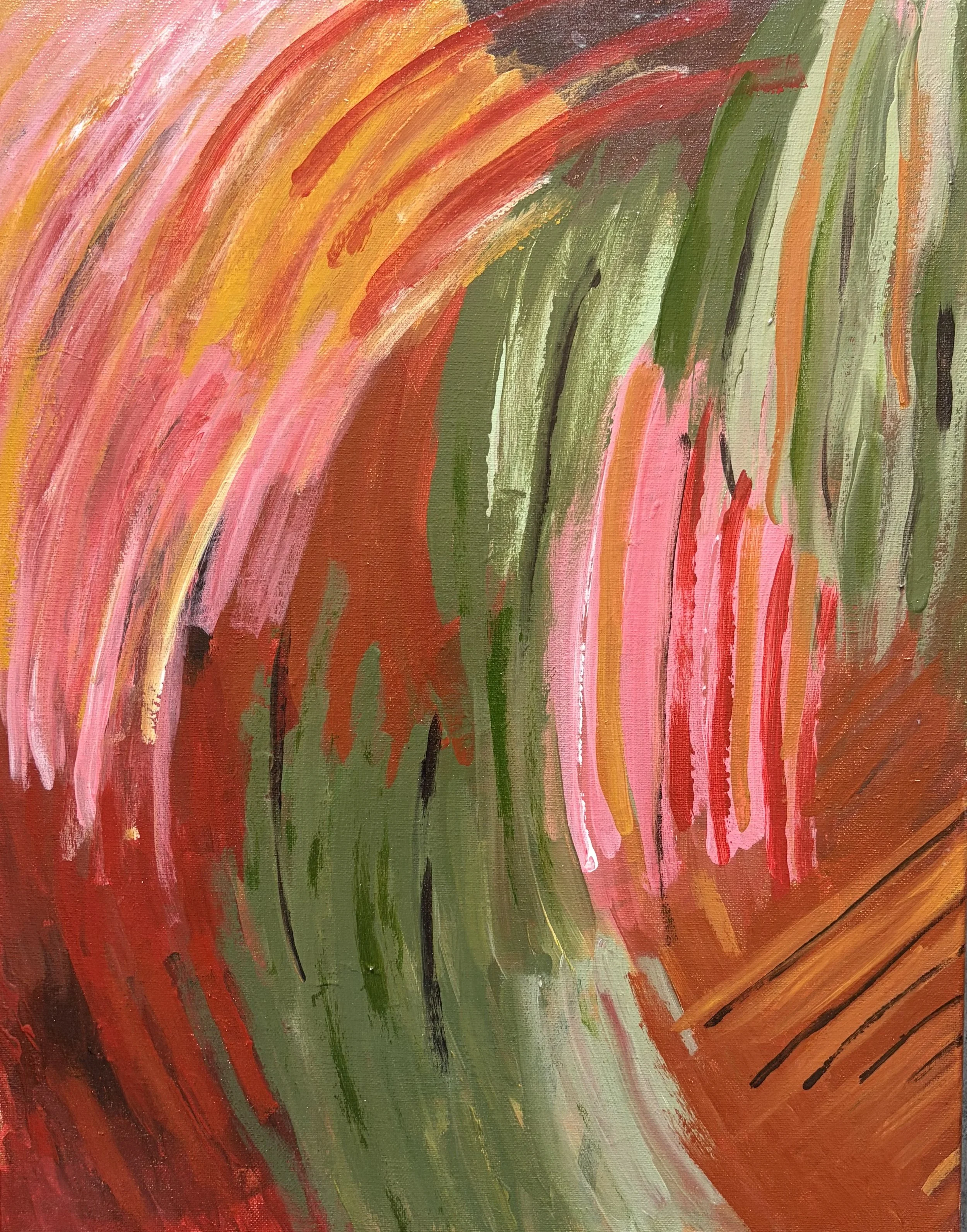 Falling, acrylic on stretched canvas, 50 x 40cm