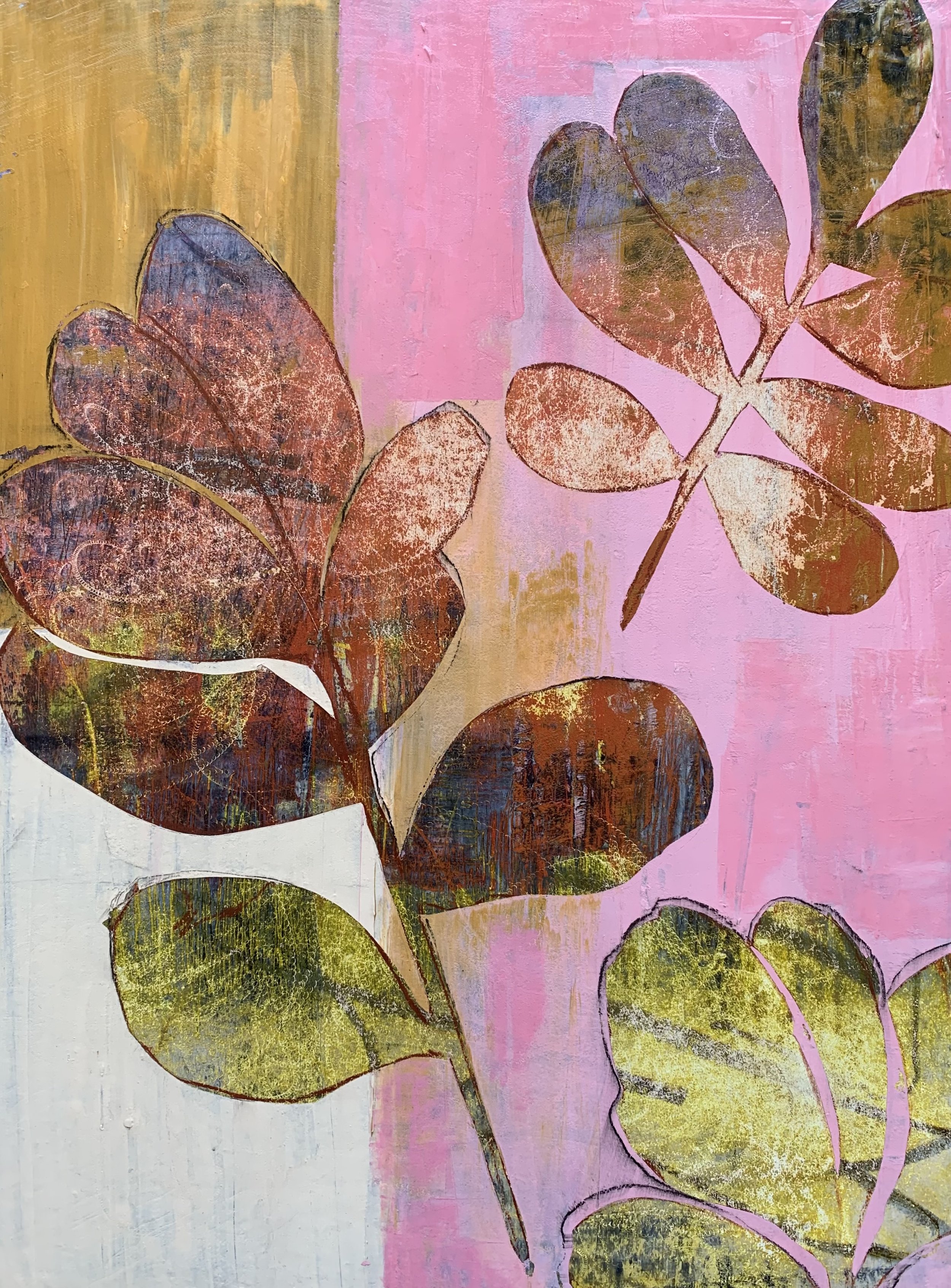 Bittersweet II, oil & cold wax on birch, 40x35cm