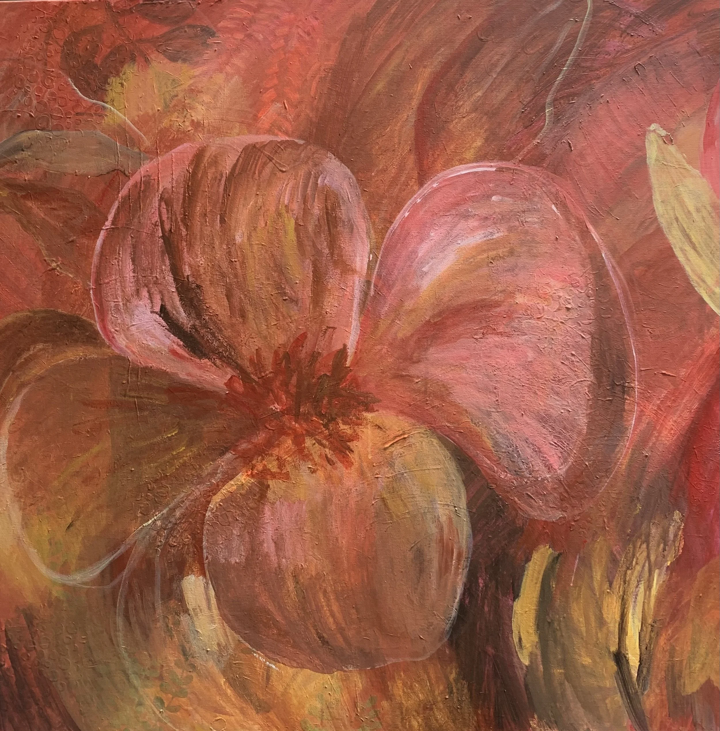 Soft Unfurl,  acrylic on stretched canvas, 90x90cm