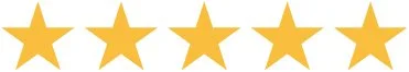 Five gold stars aligned in a row.