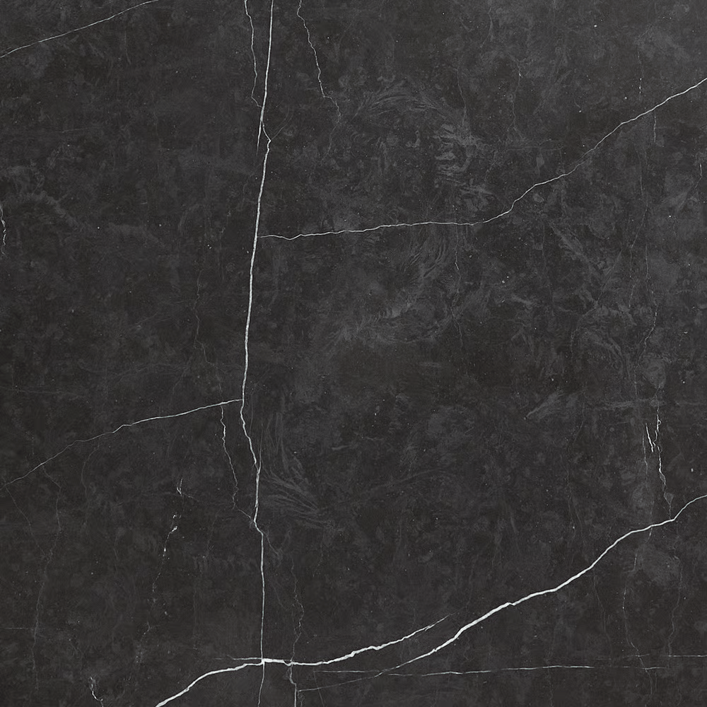 Close-up of a black marble surface with white veining