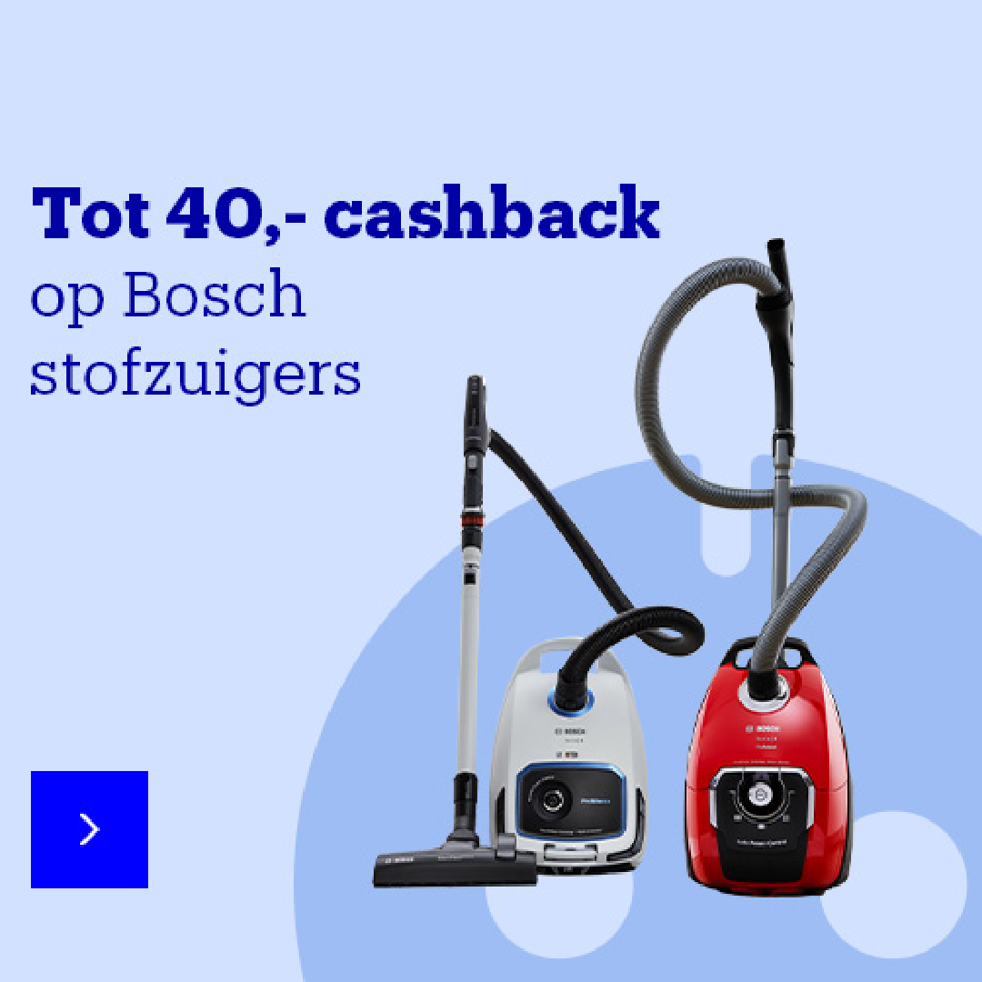 Tot €40 cashback op Bosch stofzuigers