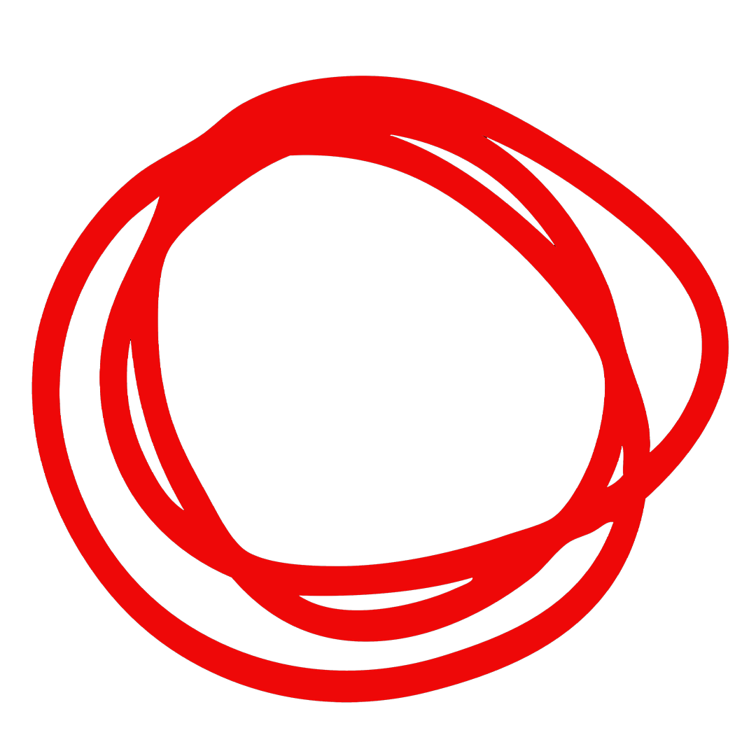 Roter, kreisförmiger Strich auf schwarzem Hintergrund