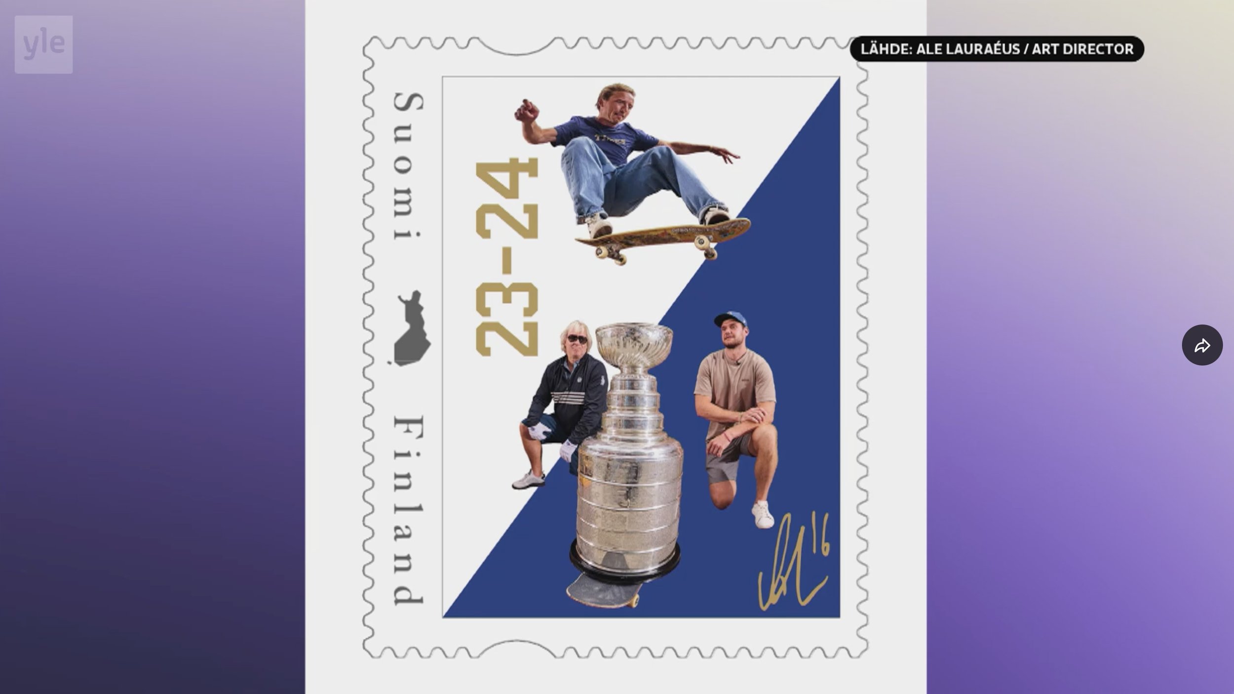 Valokuva etenee: nyt Barkov ja Stanley Cup ikuistettiin Postimerkkiin