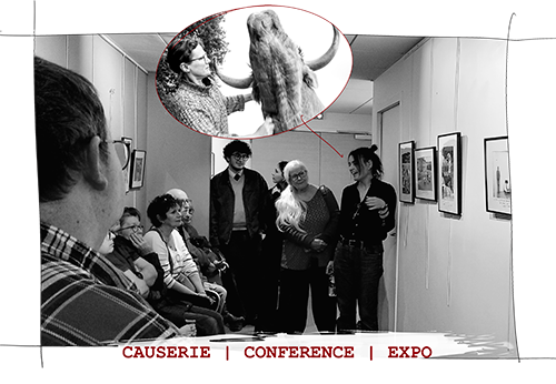 image une femme presente l'exposition Paysames. Par Johanne Gicquel. Photo quatro Baud