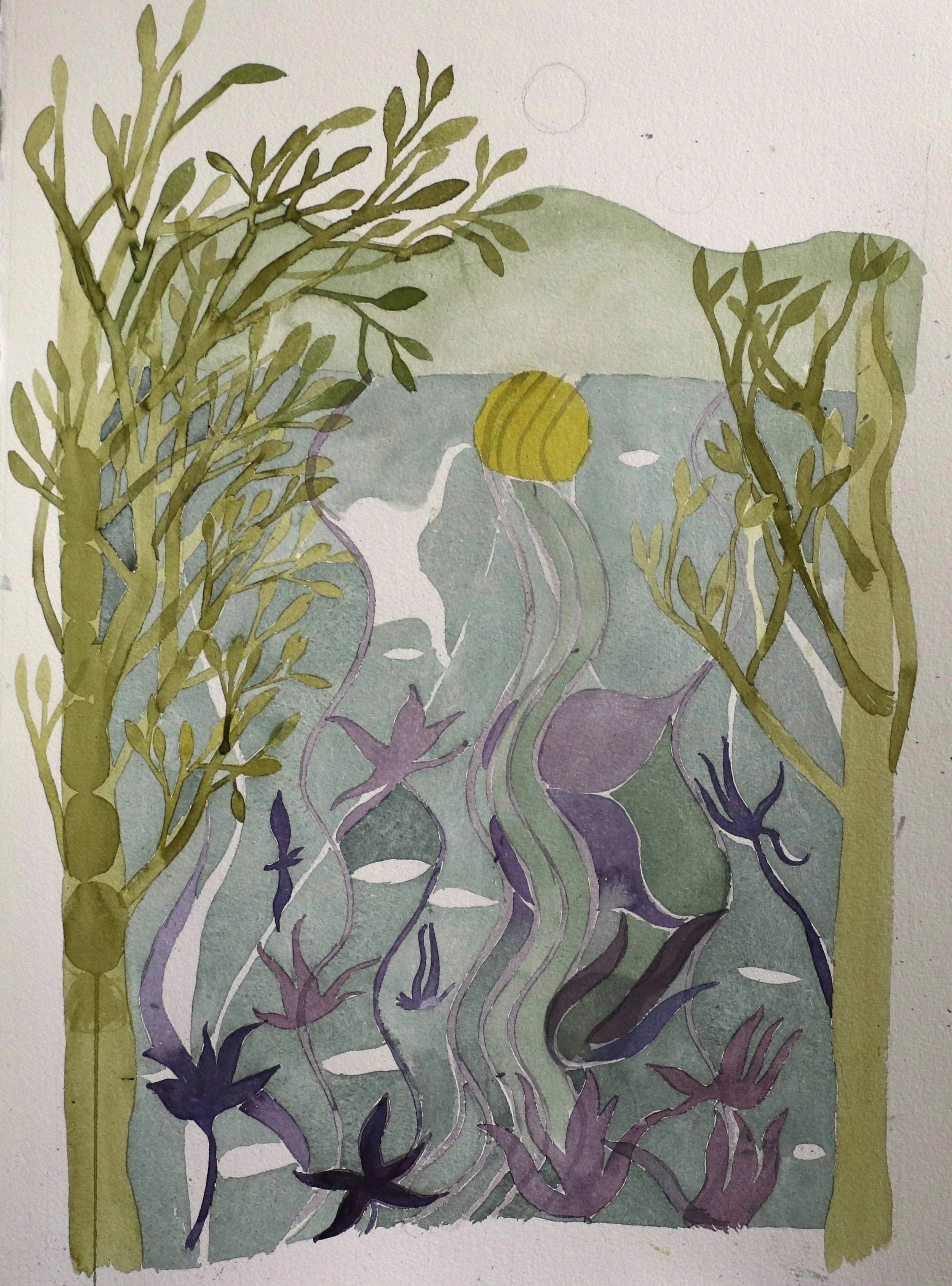 Dolphin House study, 2024, watercolour on watercolour paper, 76x56cm