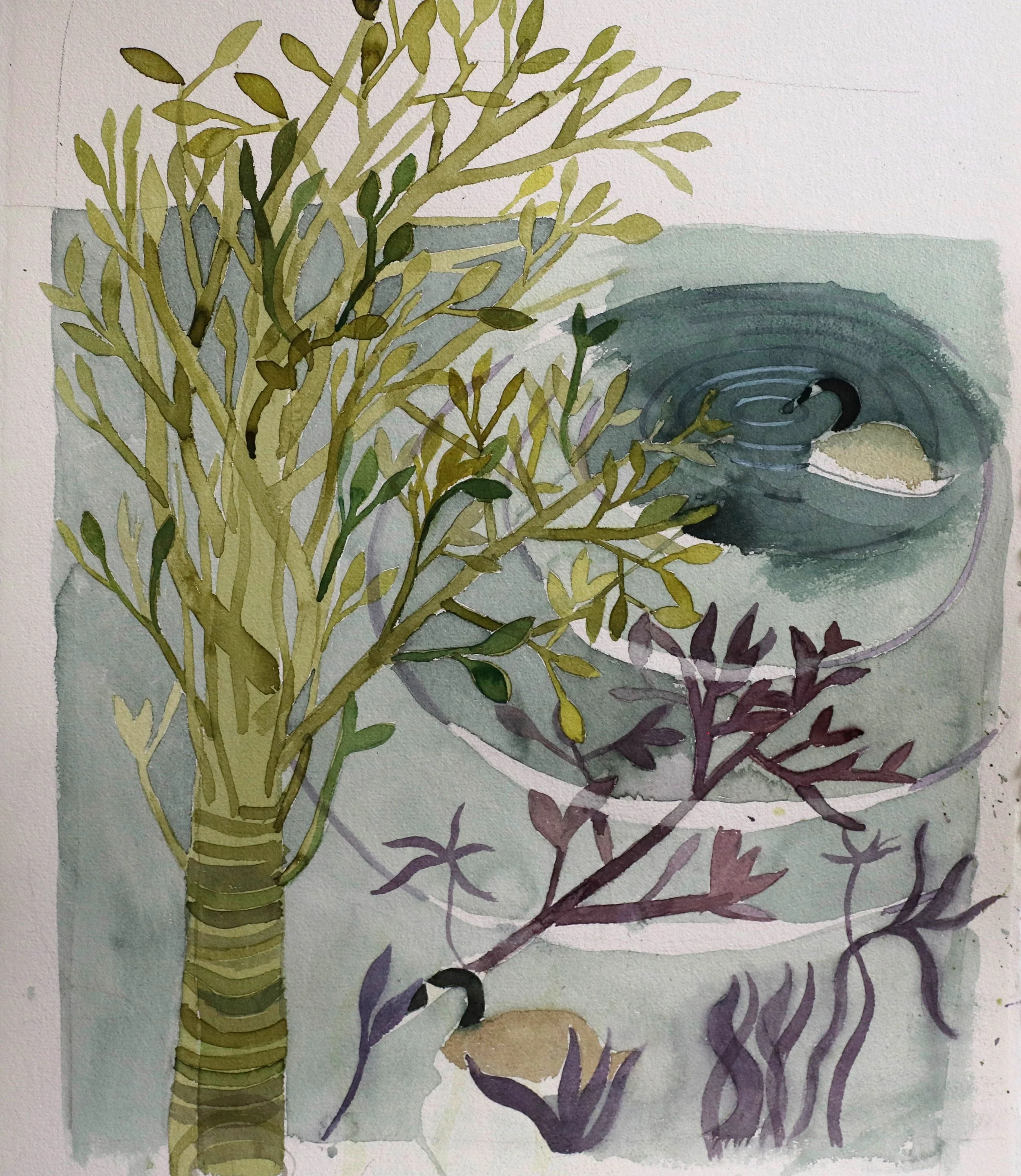 Dolphin House study, 2024, watercolour on watercolour paper, 76x56cm