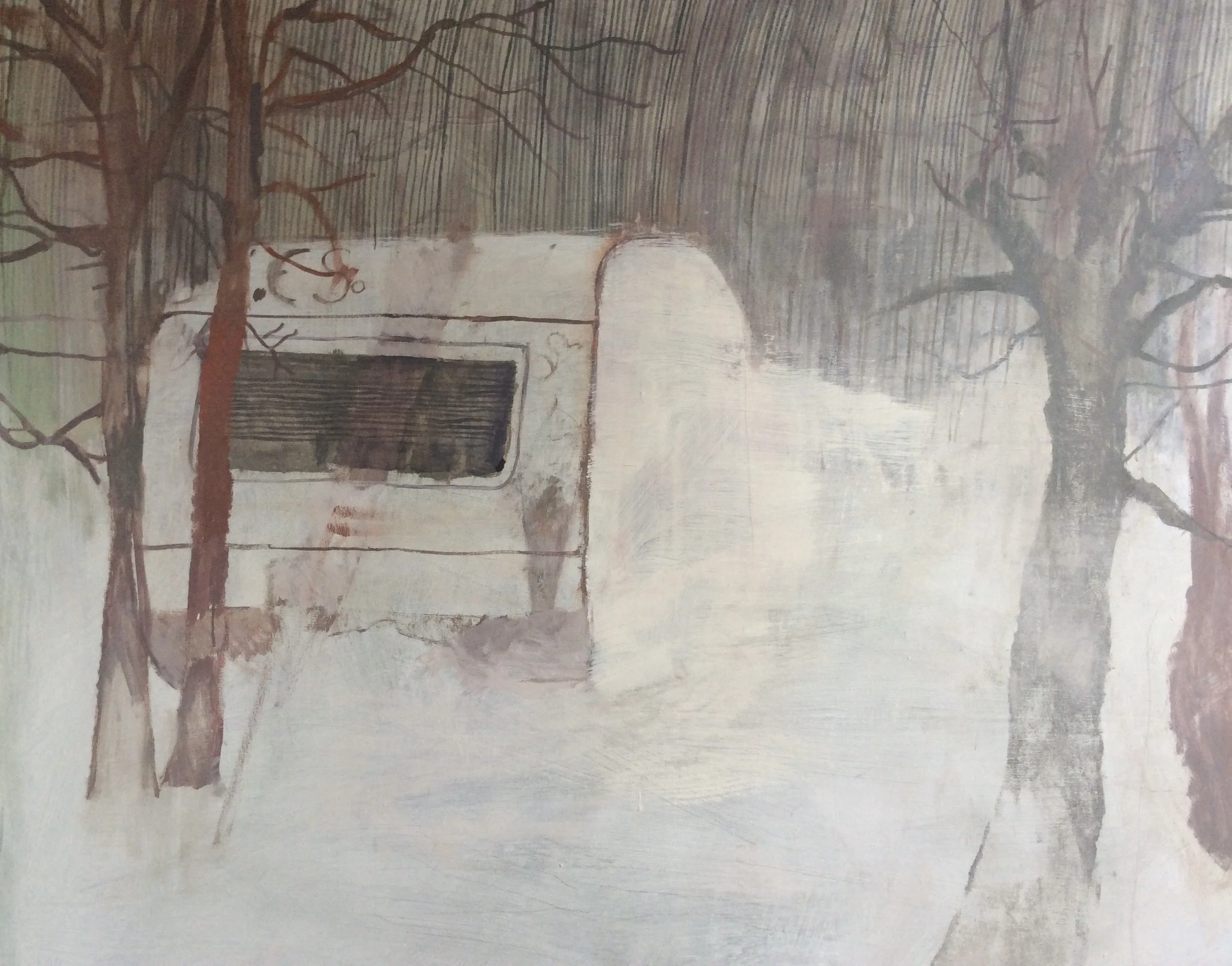 Camp in Winter, 2013, oil on canvas, 128x150cm