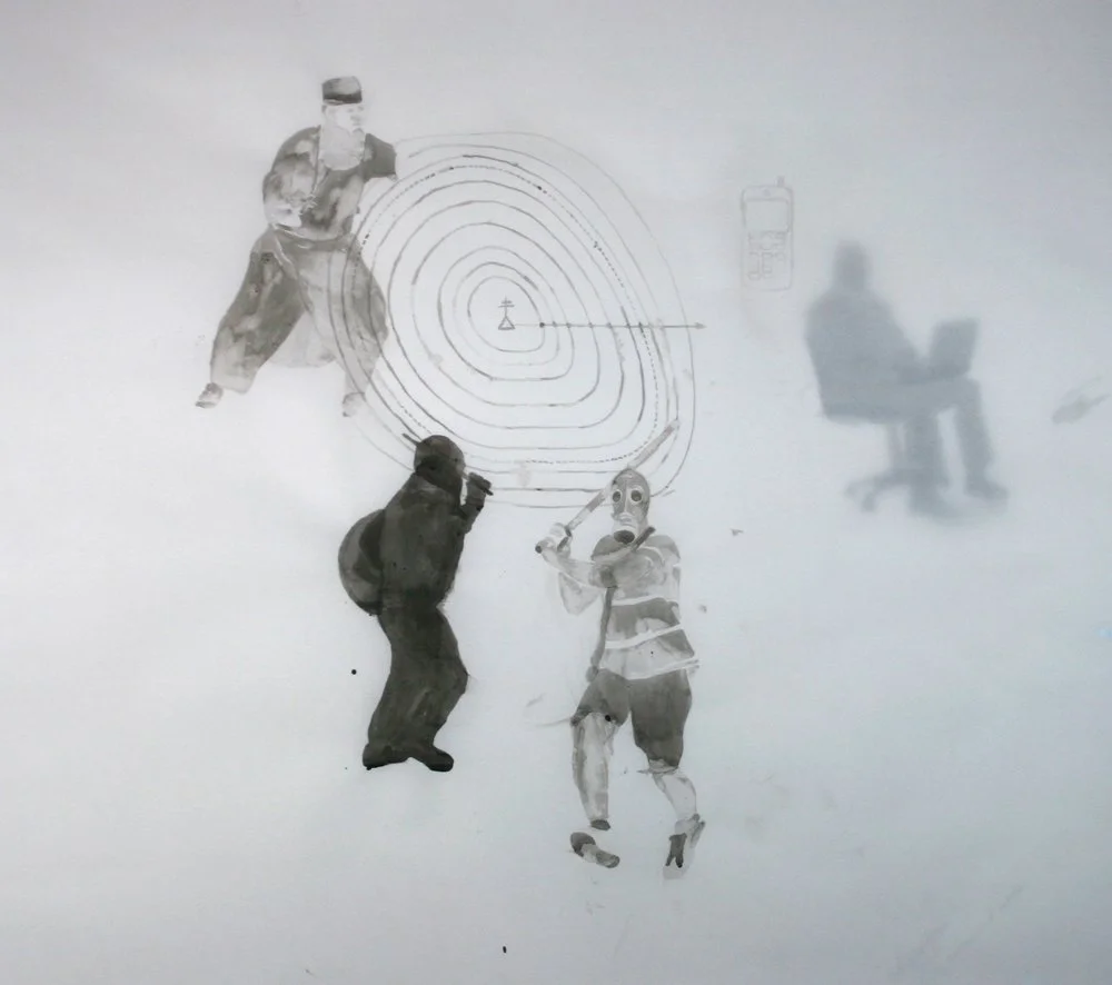 Circles and Crosses, 2012, ink on vellum