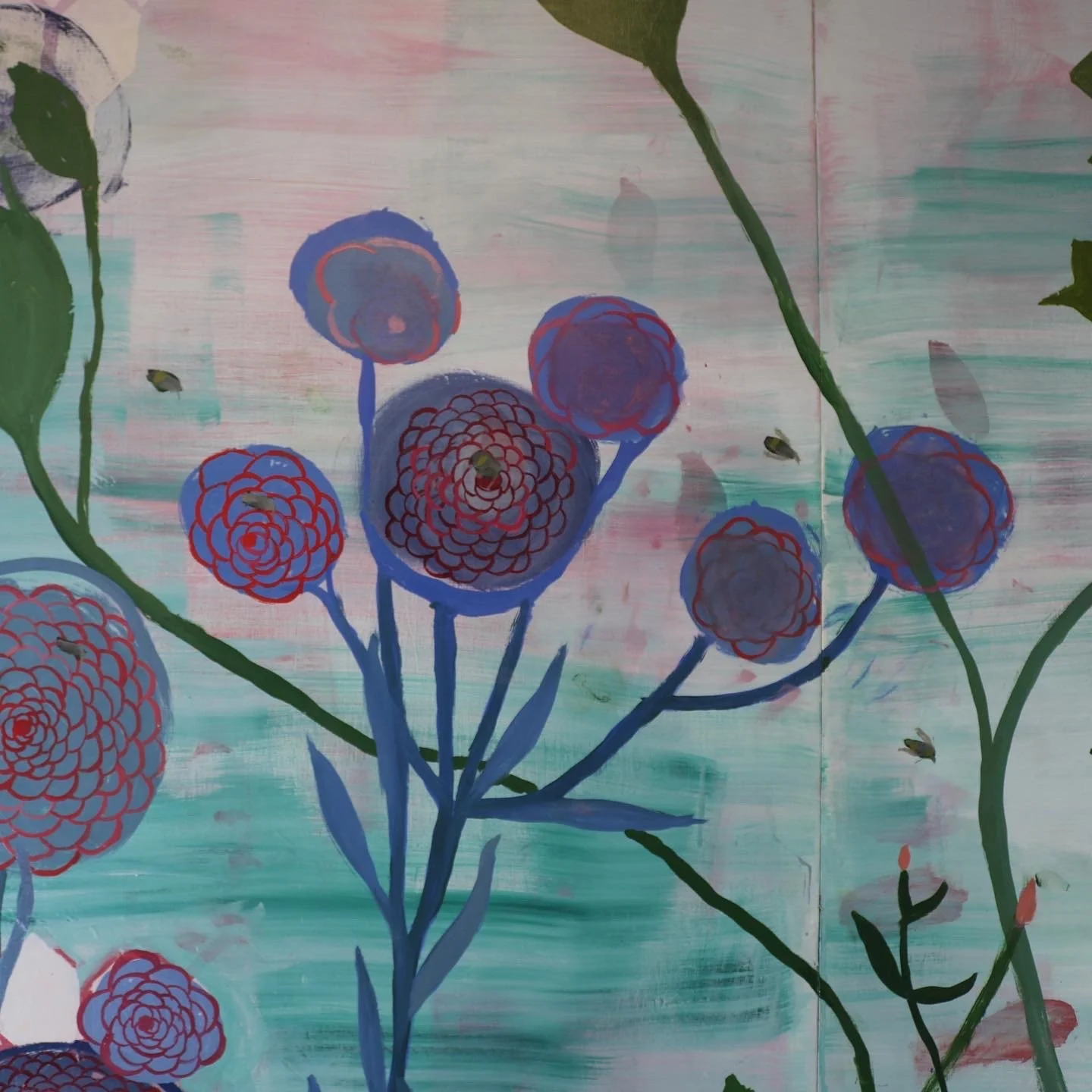 2021, Collapsing Colony, We Foragers Unquiet, 120 by 240 inches, oil and acrylic on board, Thinktank, Birmingham