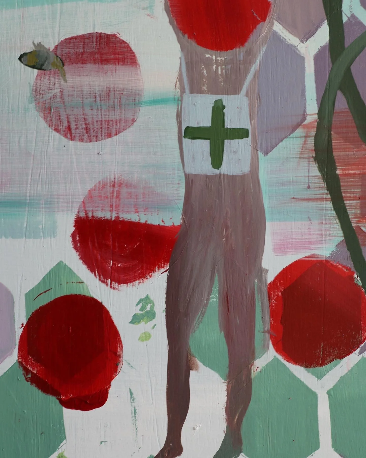 2021, Collapsing Colony, We Foragers Unquiet, 120 by 240 inches, oil and acrylic on board, Thinktank, Birmingham