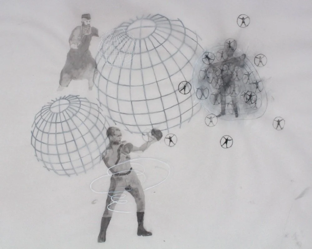 Man and Weather, 2013, ink on vellum