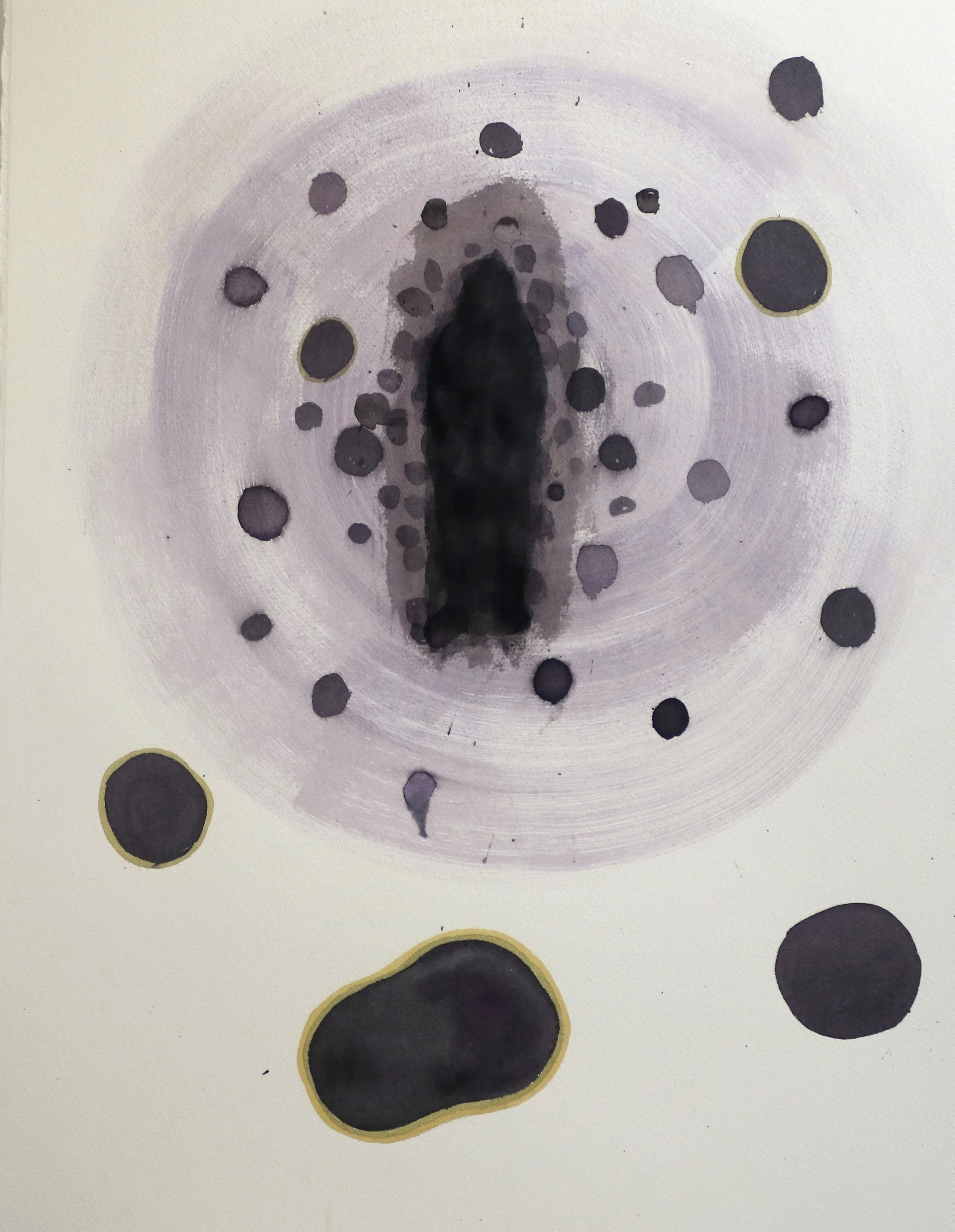 Scientist Contemplating the Connectivity between Black Carbon and Cryoconite Holes, 2024, watercolour on museum watercolour paper, 76x56cm