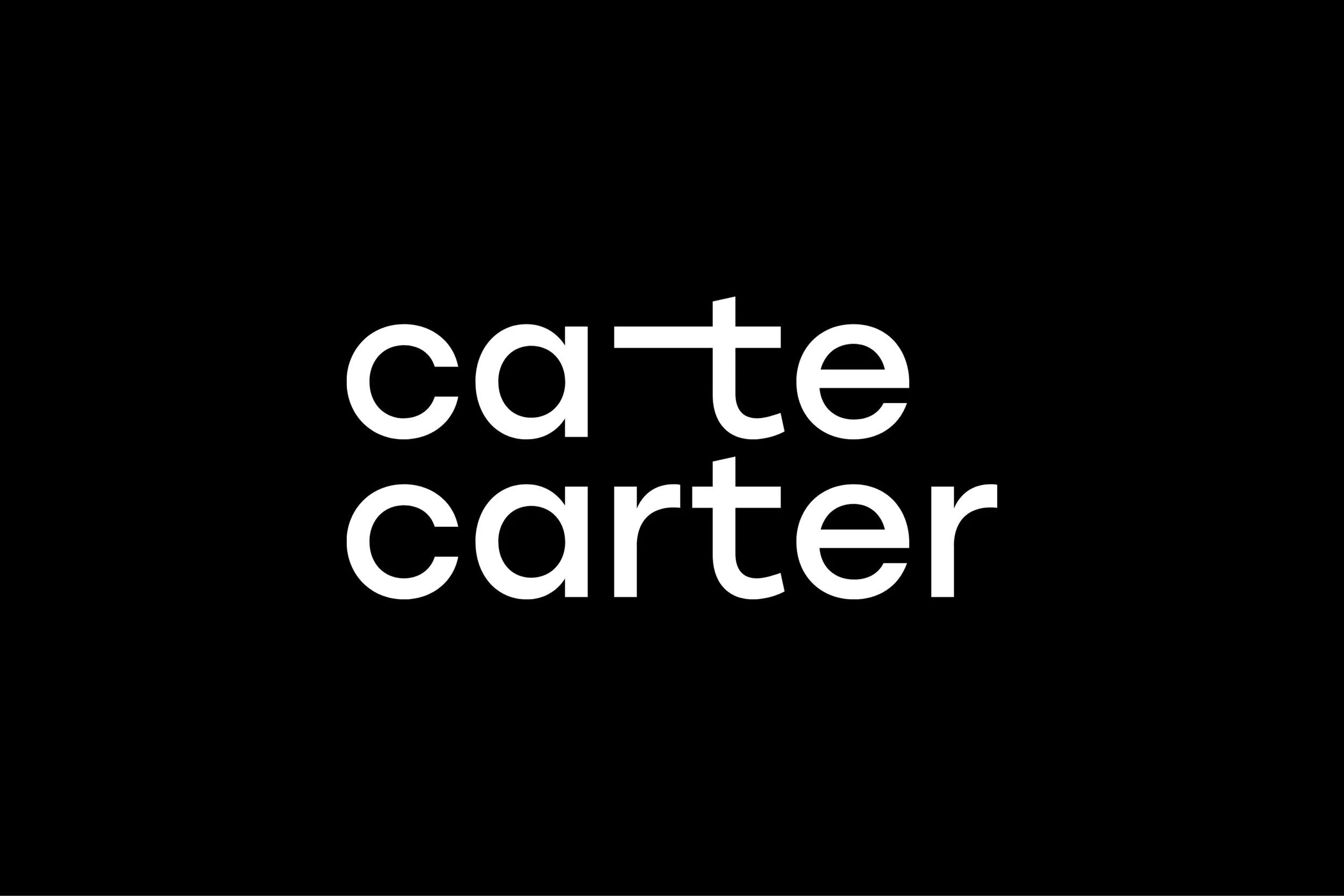 The Cate Carter logo in white on black.