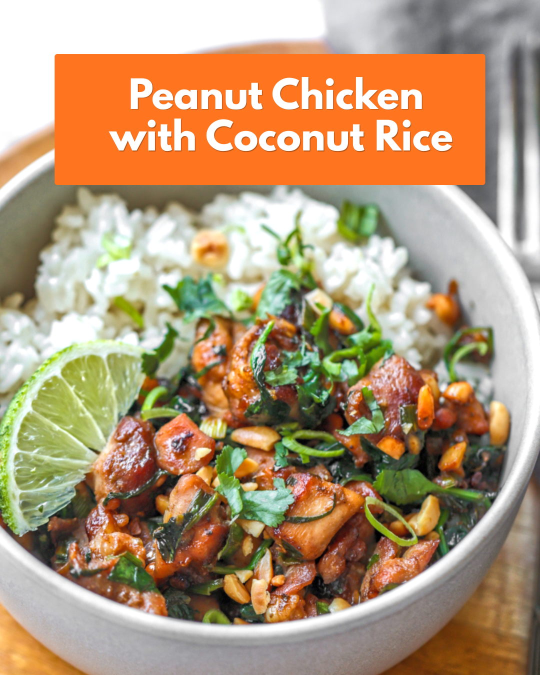 Peanut Chicken with Coconut Rice