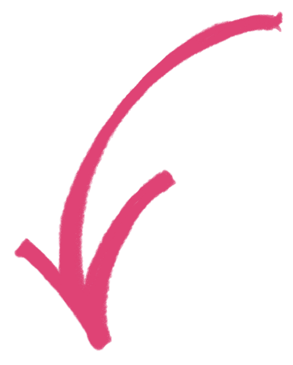 Pink check mark on a black background.