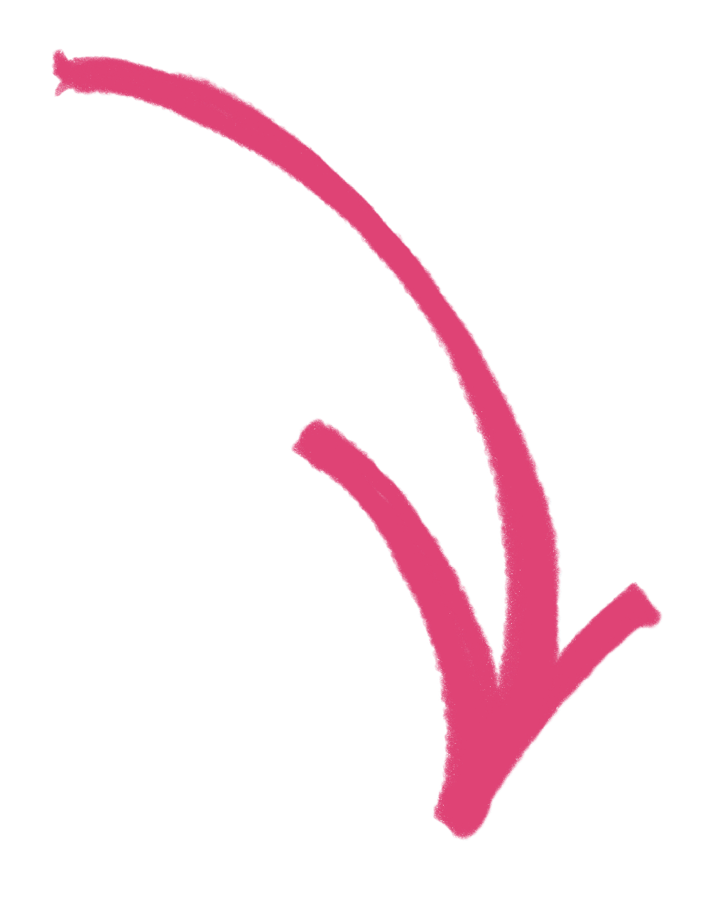 Pink arrow pointing downward on black background.