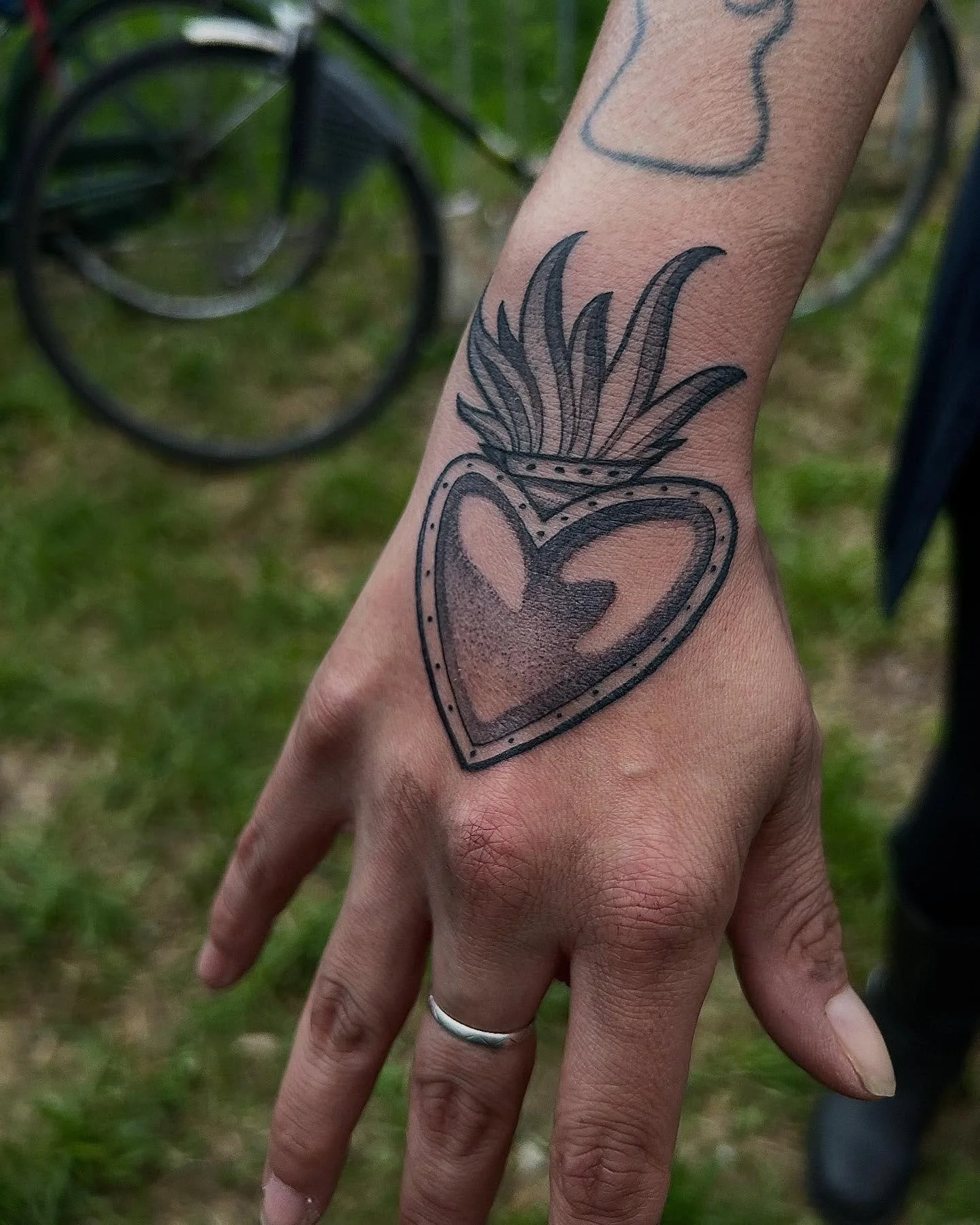 &bull; SACRED HEART &bull;

Bold lines, smooth gray wash shades, and solid black areas give depth and strength to this piece &mdash; a true classic of black and grey tattooing.

&mdash;&mdash;&mdash;&mdash;&mdash;&mdash;&mdash;&mdash;&mdash;&mdash;&m