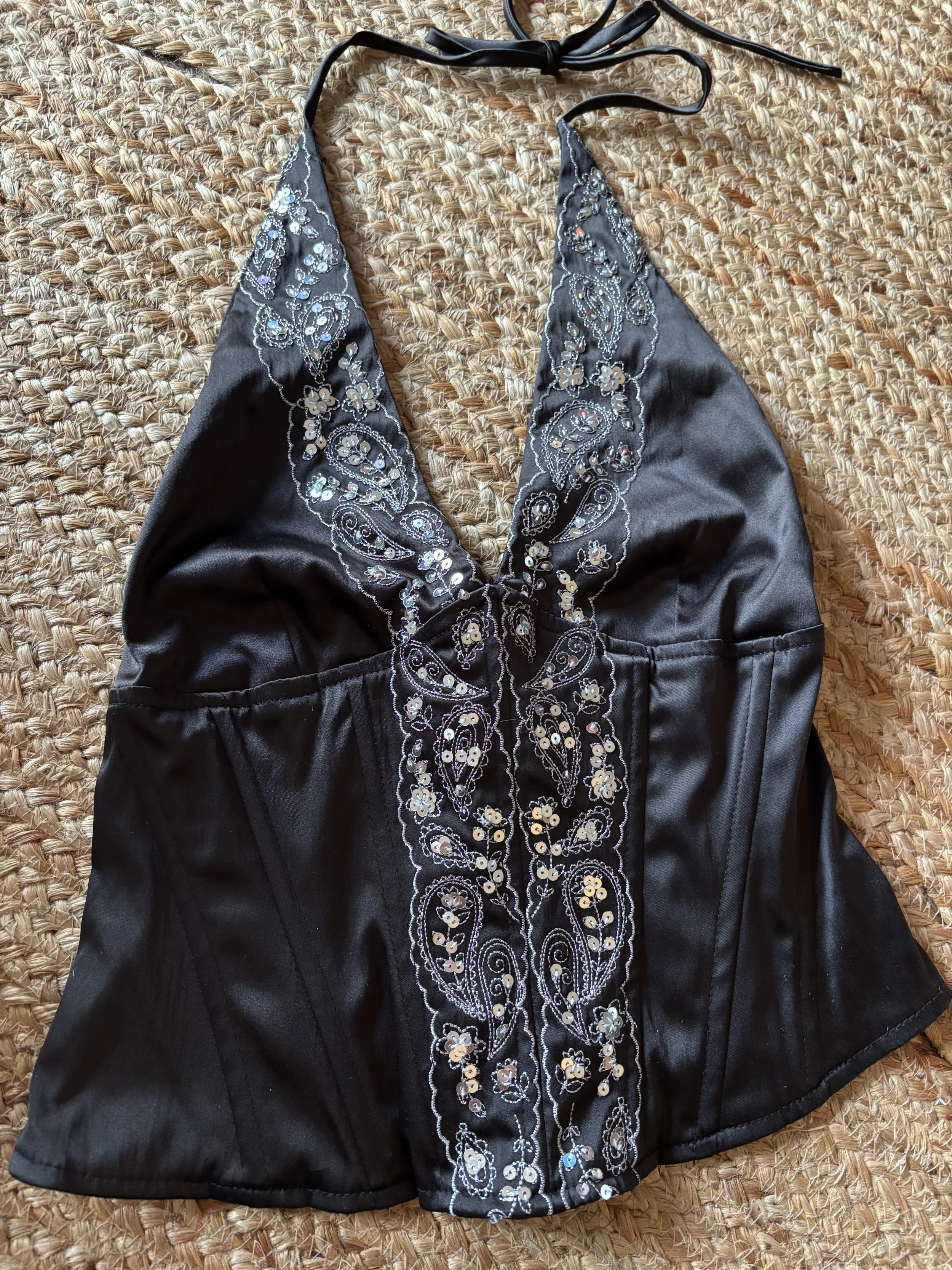 Gorgeous black sequinned top