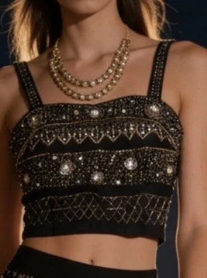 Stunning black cropped cami