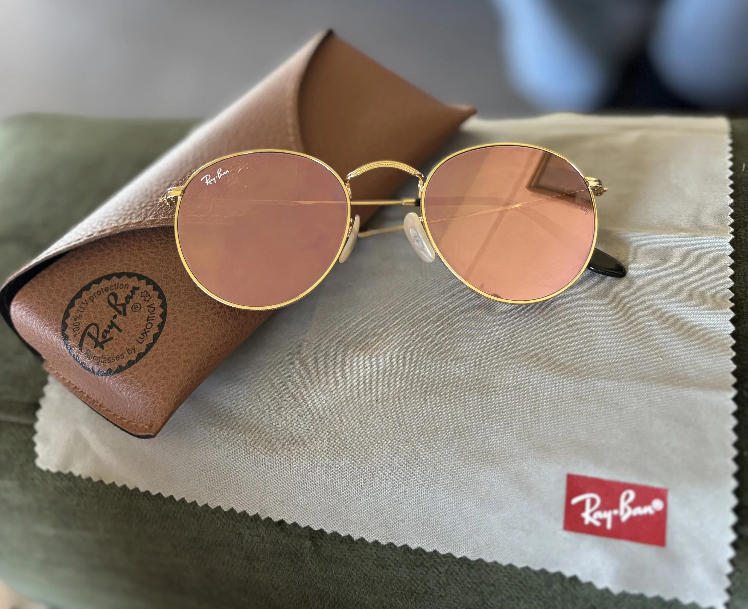 SOLD Gorgeous Rayban sunglasses with a pink tint