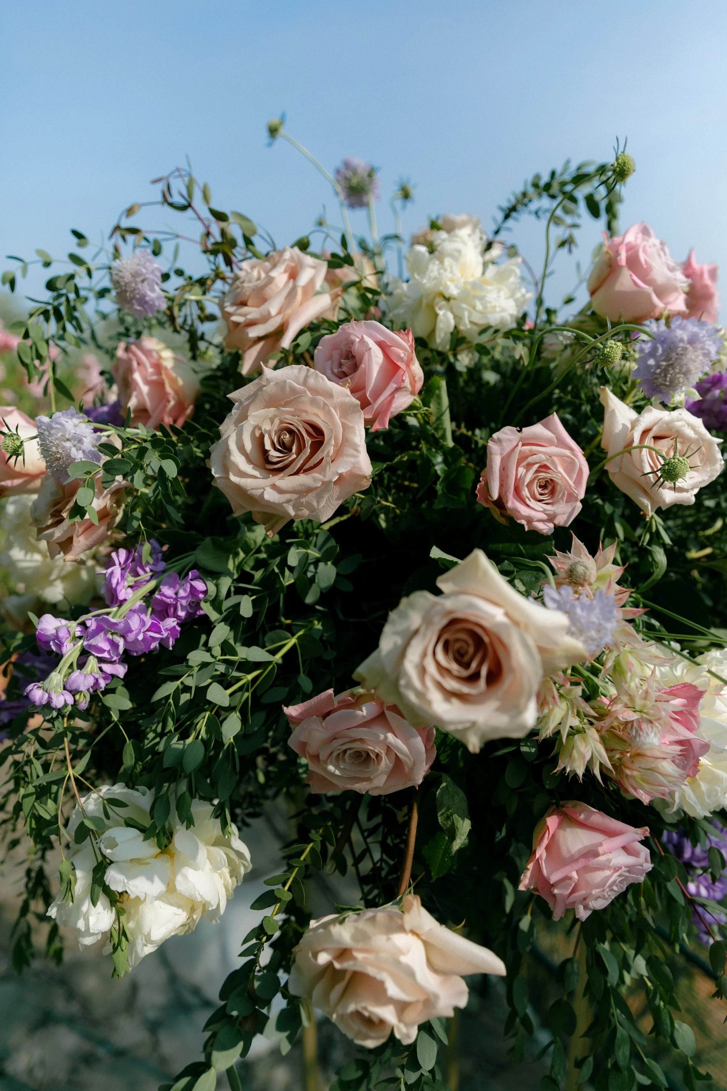 Ceremony inspiration flowers for a Destination wedding in Portofino, Italy.