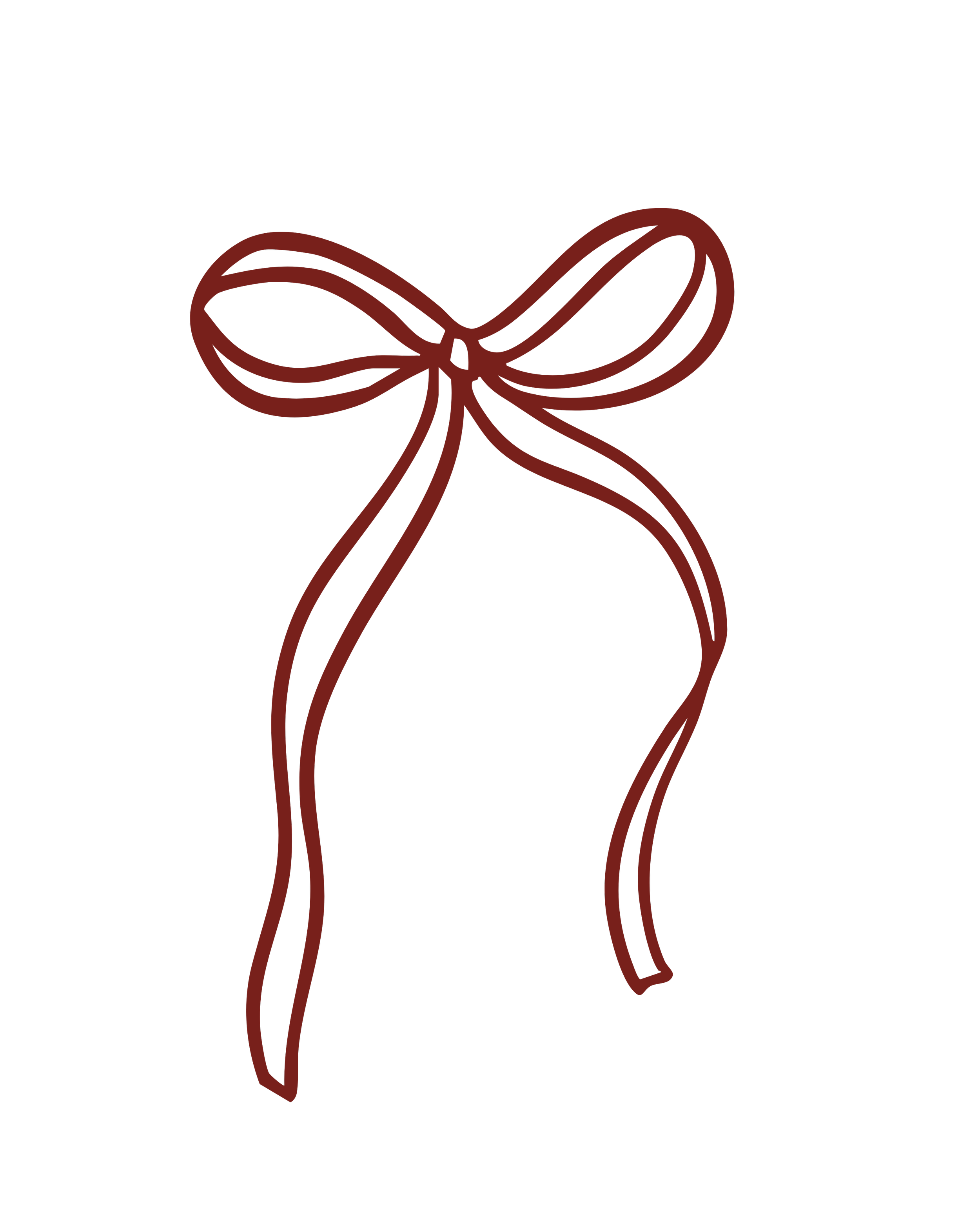 illustration of a tied ribbon or bow in a maroon color on a black background