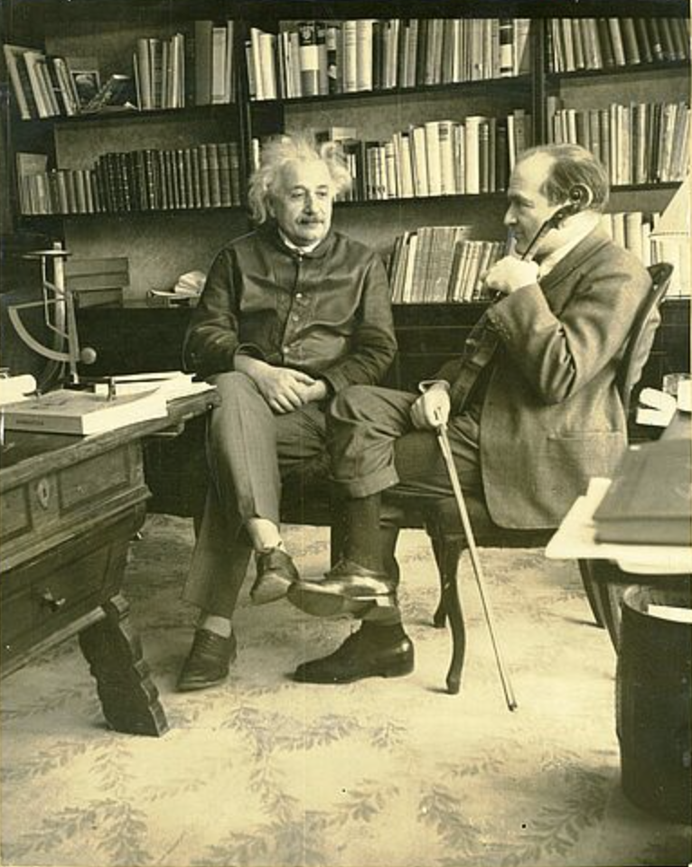 Einstein and Bronislaw Huberman in Einstein's study