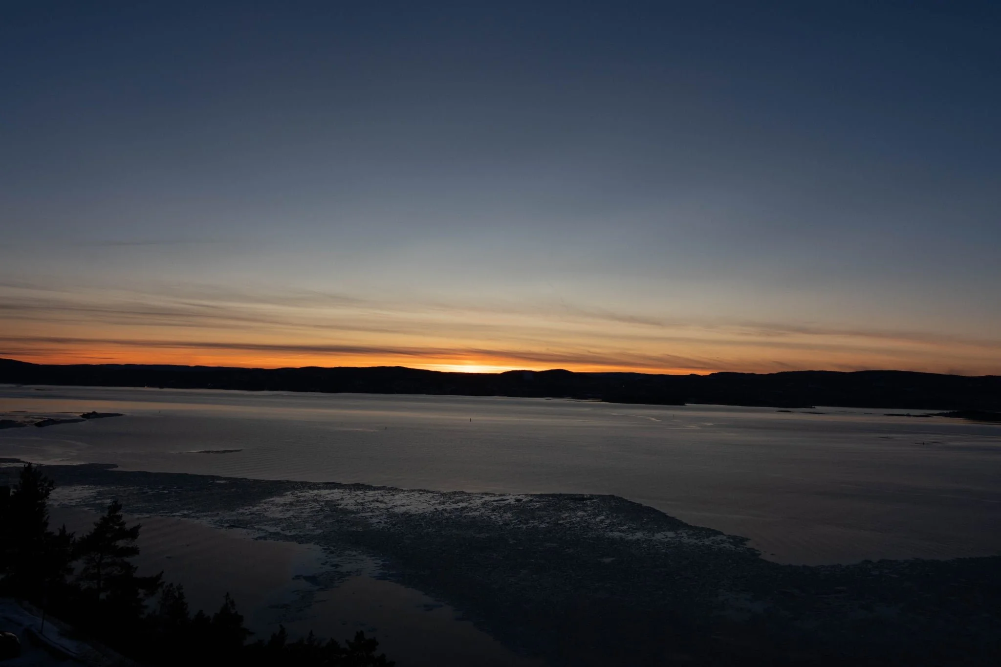 Sunset at Sunnaas hospital in February