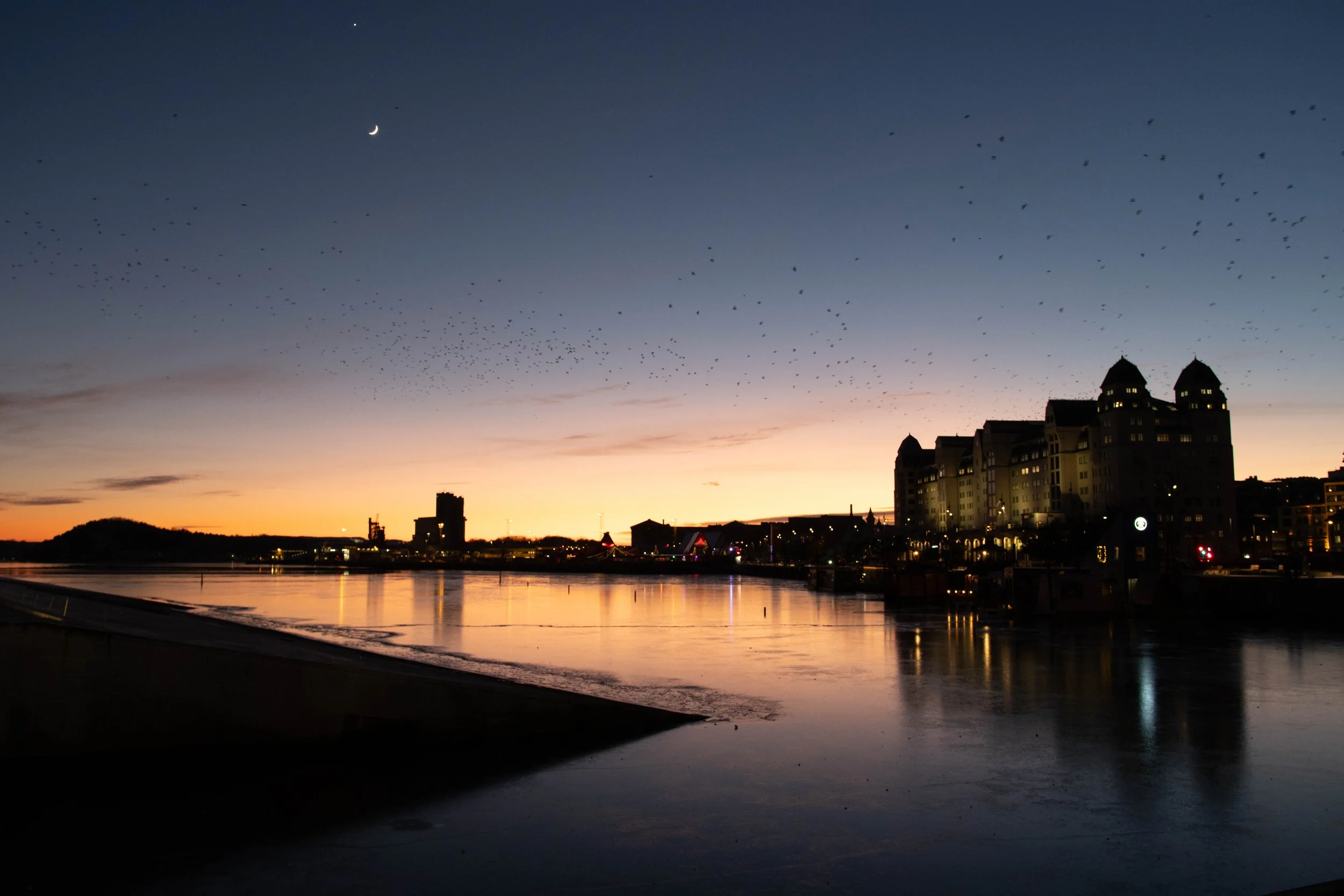 An evening in Oslo city center