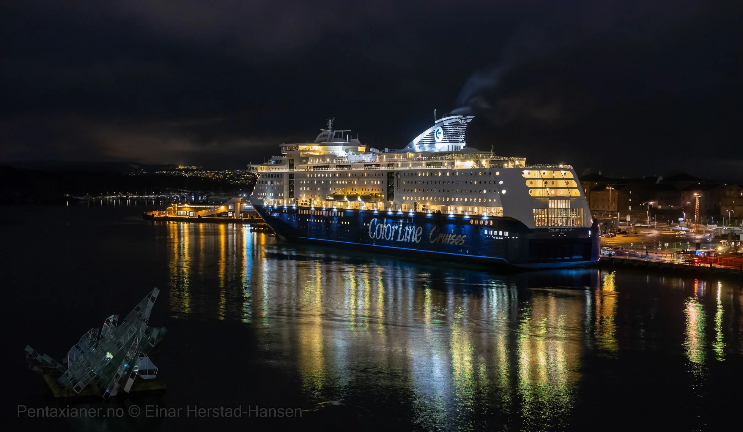 The ferry between Oslo and Kiel, Germany docked in Oslo. 